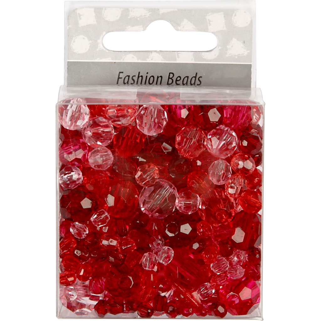 Plastperler Creativ Company Harmoni Facettperlemix Str 4-12 mm Hullstr 1-2,5 mm1 Pk
