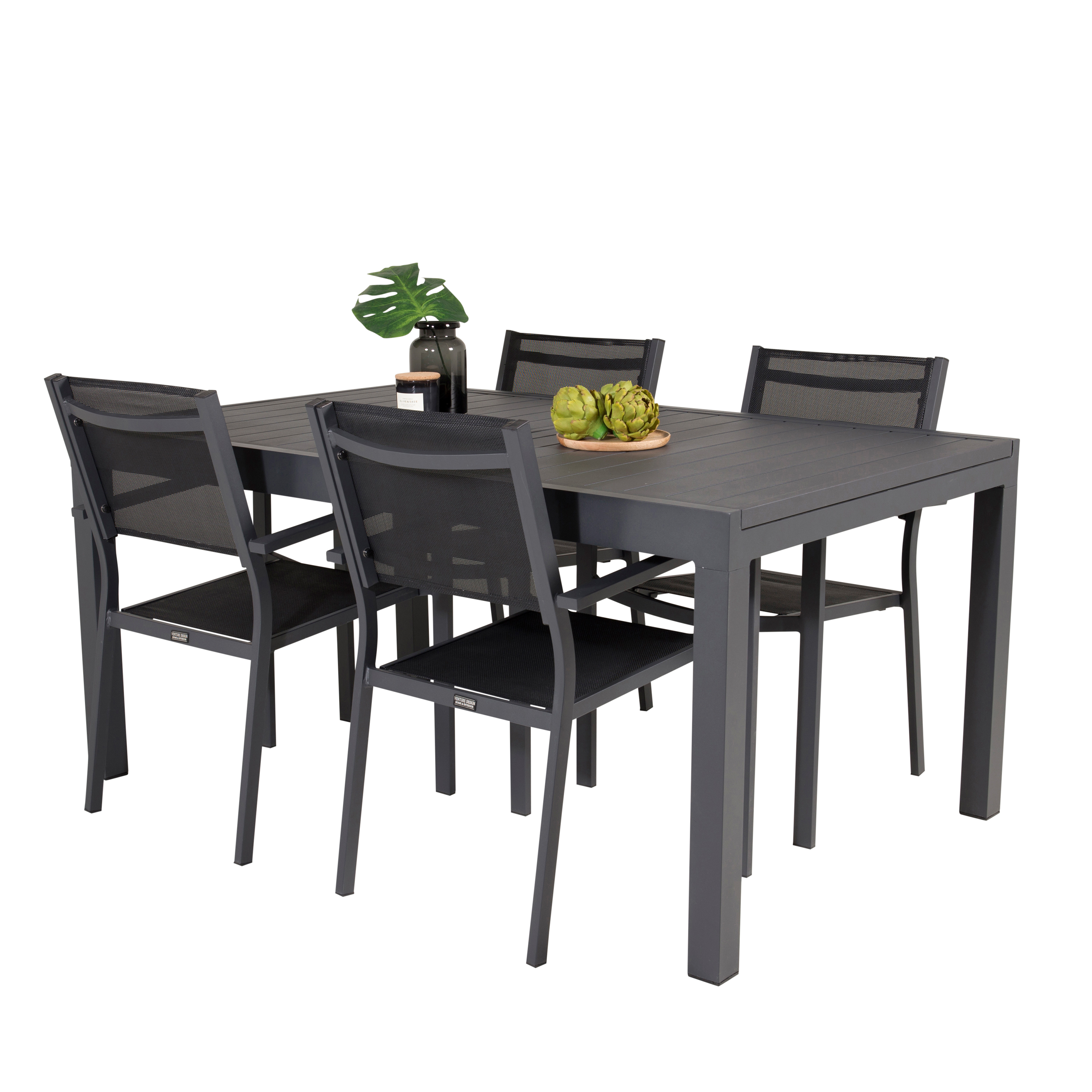 Spisegruppe Venture Home Madrid 160/240 med 4 Copacabana Spisestoler