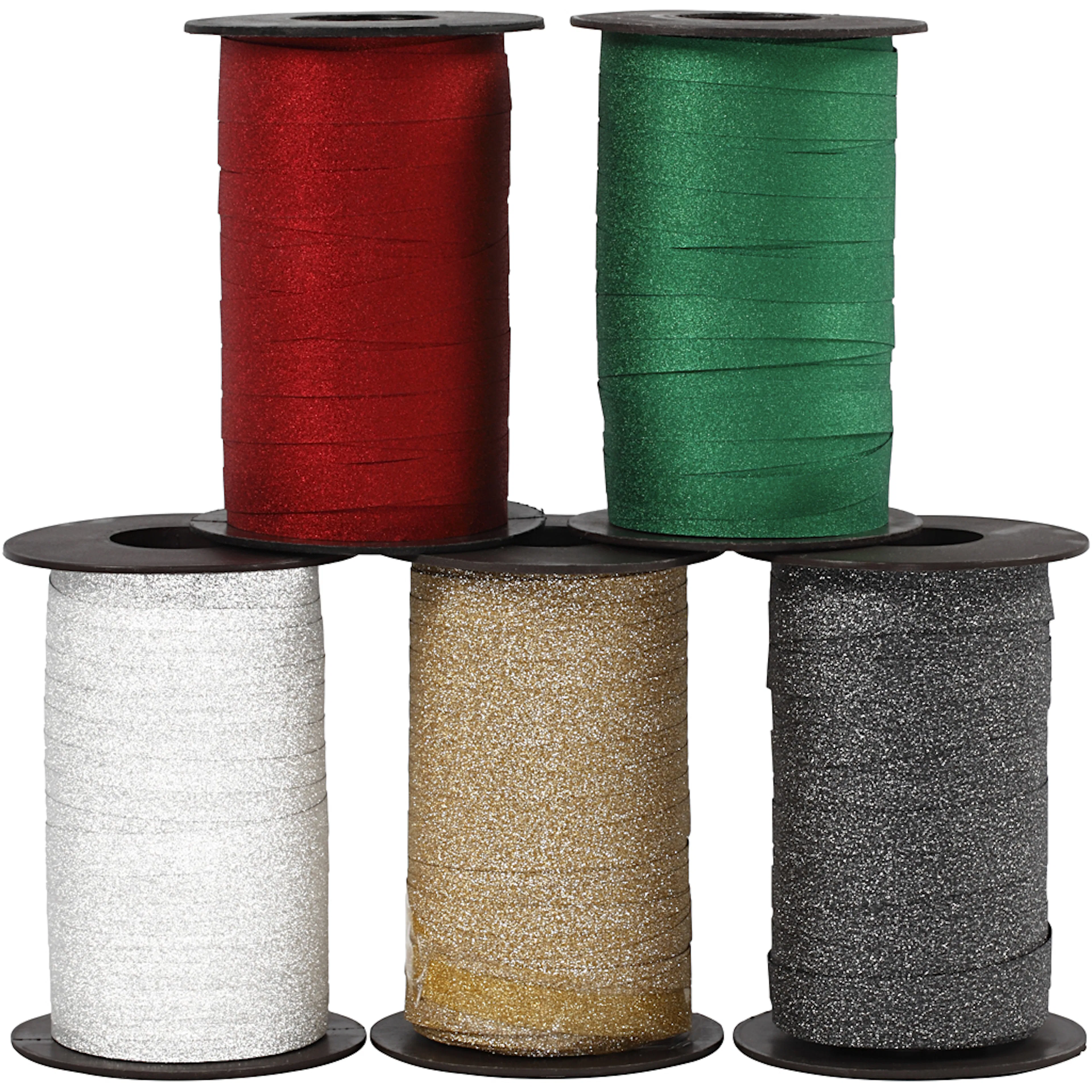Gavebånd Creativ Company 10 mm Glitter Ass Farger 5x100 m/1 Pk