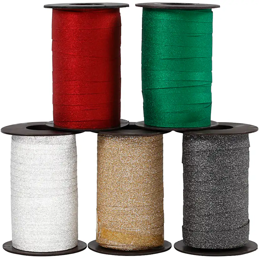 Gavebånd Creativ Company 10 mm Glitter Ass Farger 5x100 m/1 Pk