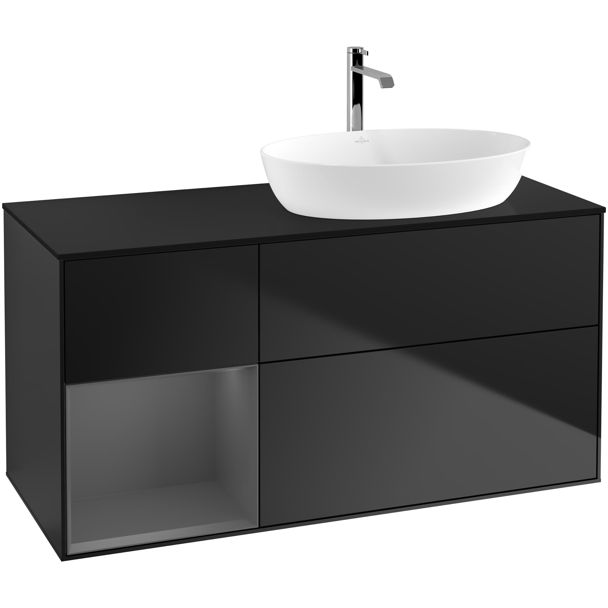 Tvättställsskåp Villeroy & Boch Finion med 3 Lådor Hylla och Bänkskiva för Ocentrerat Tvättställ från Artis & Collaro