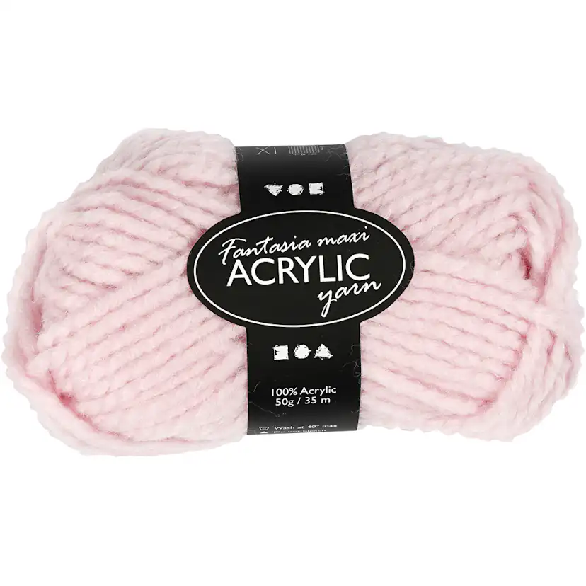 Fantasia Akrylgarn, ljusröd, L: 35 m, stl. maxi , 50 g/ 1 ny Lyserød