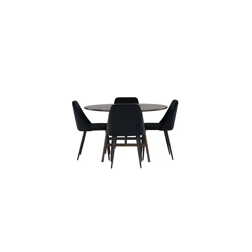 Spisegruppe Venture Home Kaseidon Ø100 cm med 4 stk Night Stoler