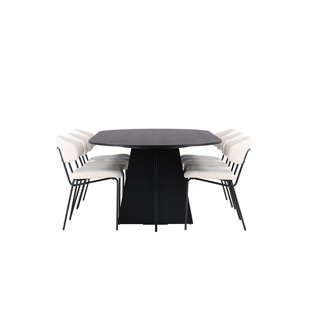 Spisegruppe Venture Home Bootcut Oval med 6 Chico Stoler