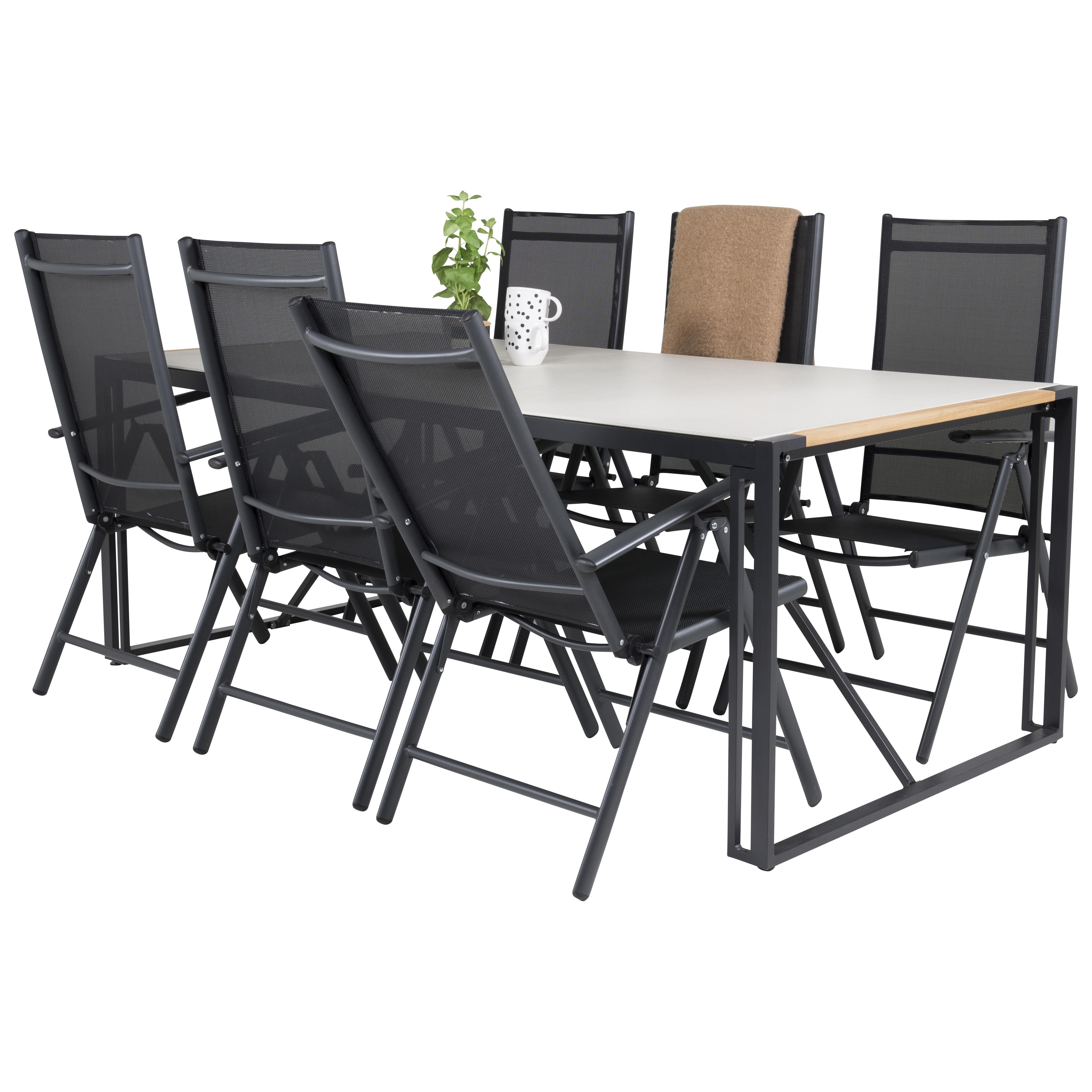 Spisegruppe Venture Home tily 200 med 6 Bront Stoler