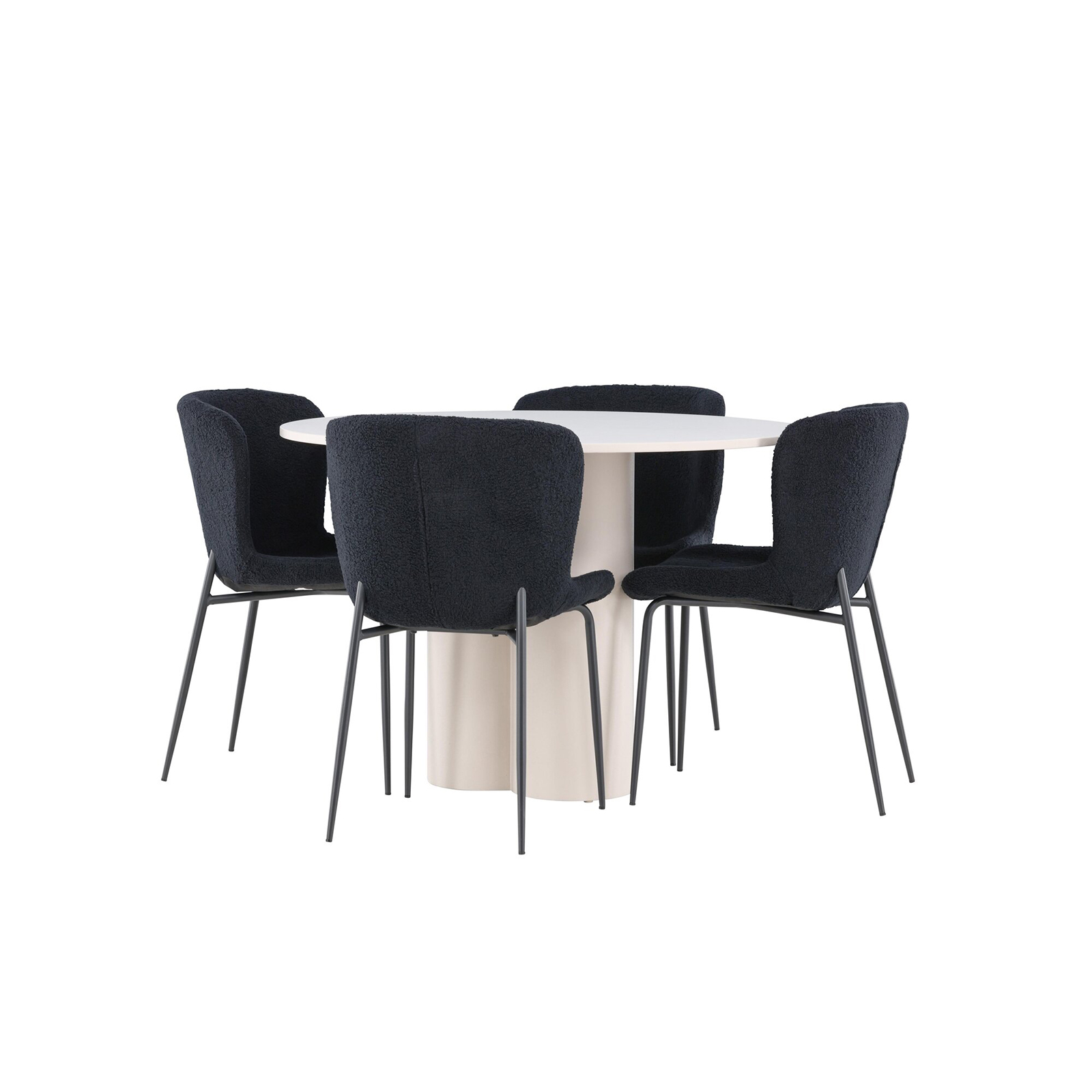 Spisegruppe Venture Home Olivia Ø110 med 4 stk Modesto Stoler