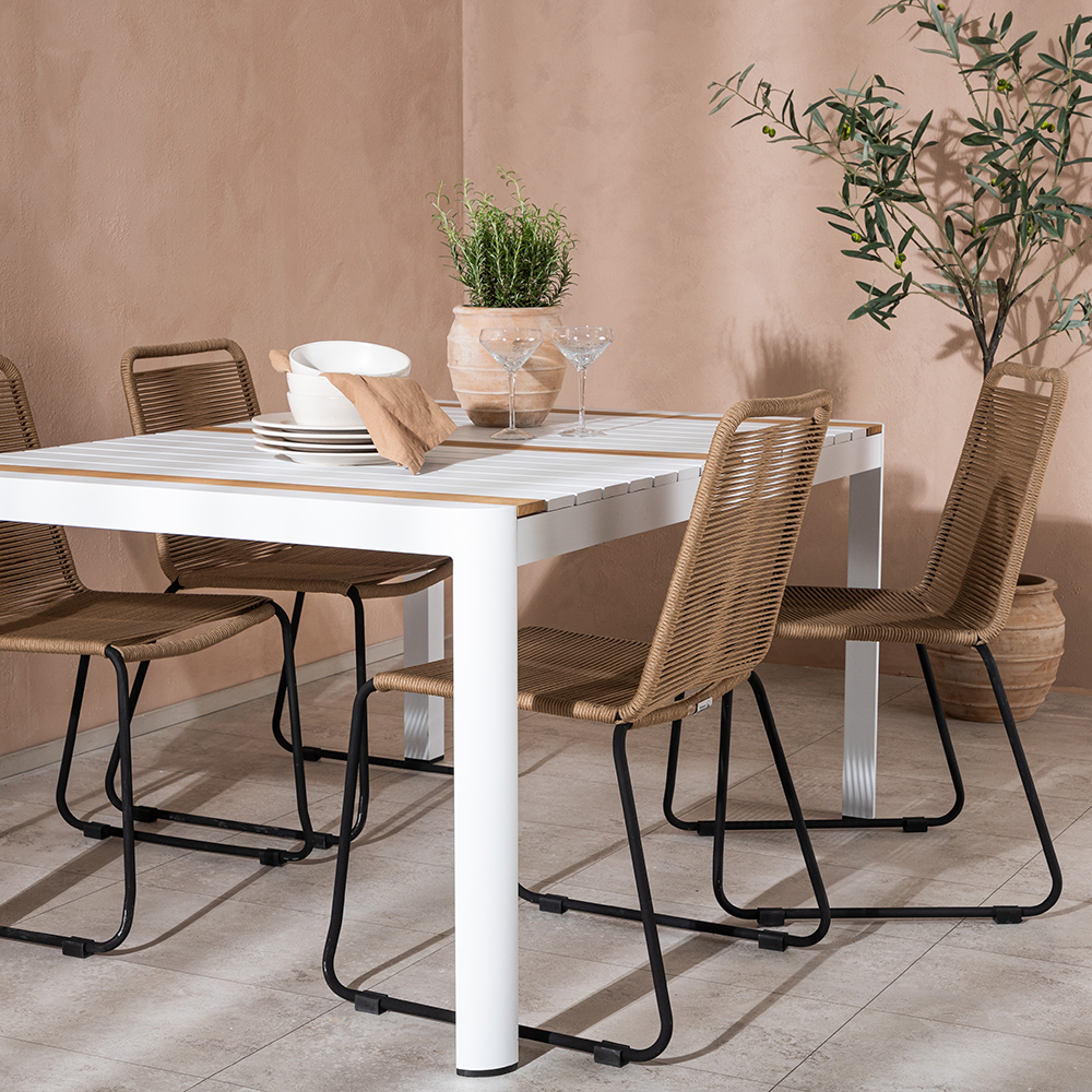 Spisegruppe Venture Home Togo 150x100 cm med 4 Lindos Stoler