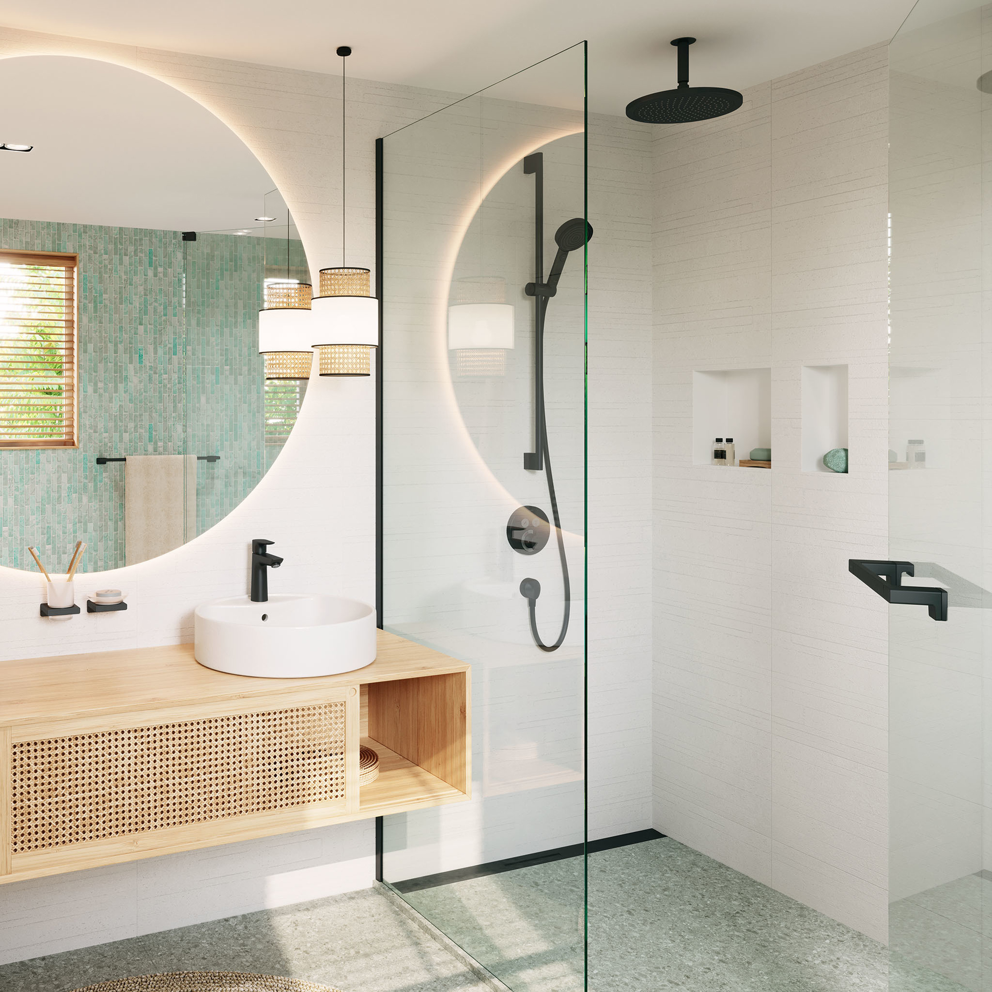 Hansgrohe AddStoris Handtag till duschdörr Mattsvart Sort Matt
