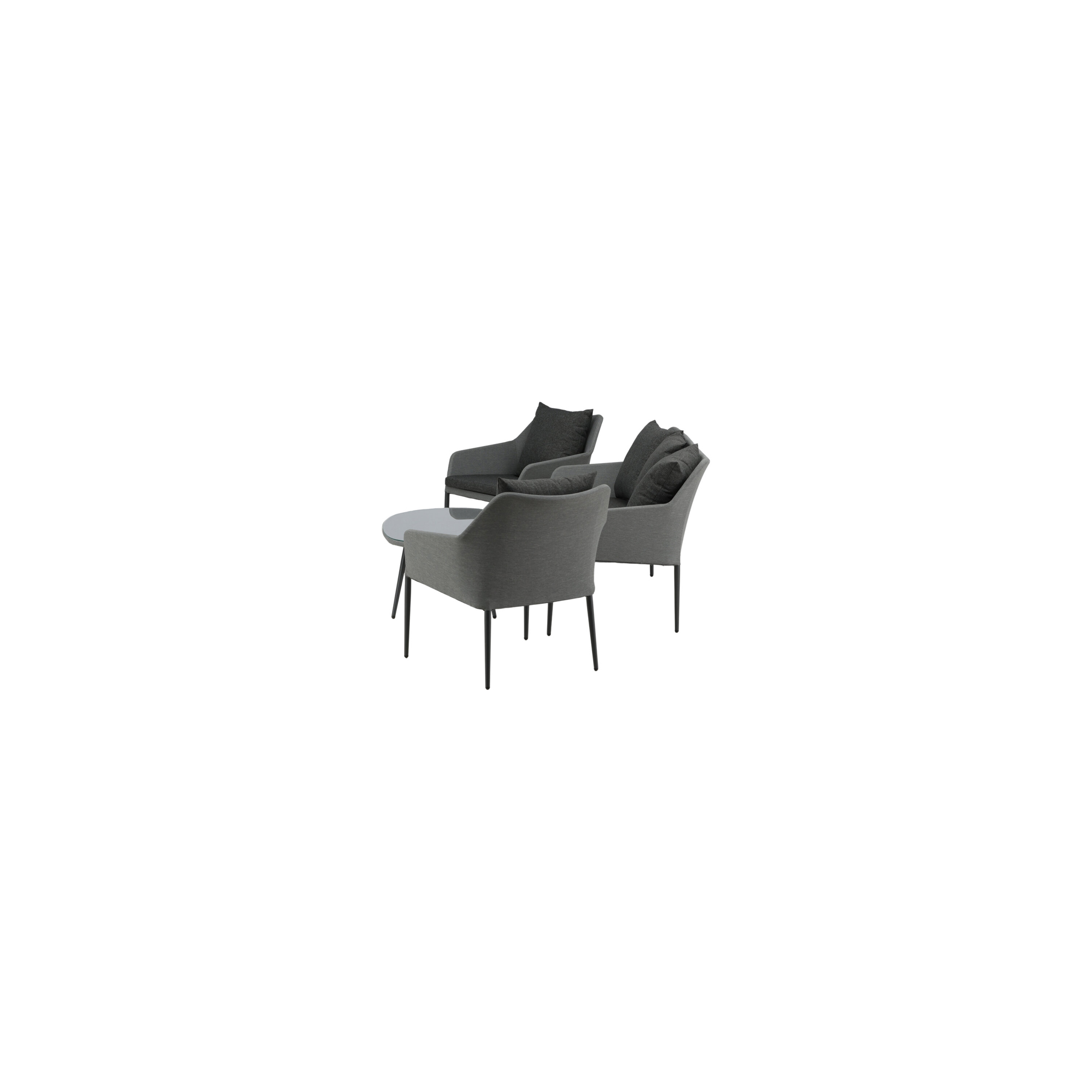 Spoga, Sofa Set, Black, Grey Sort