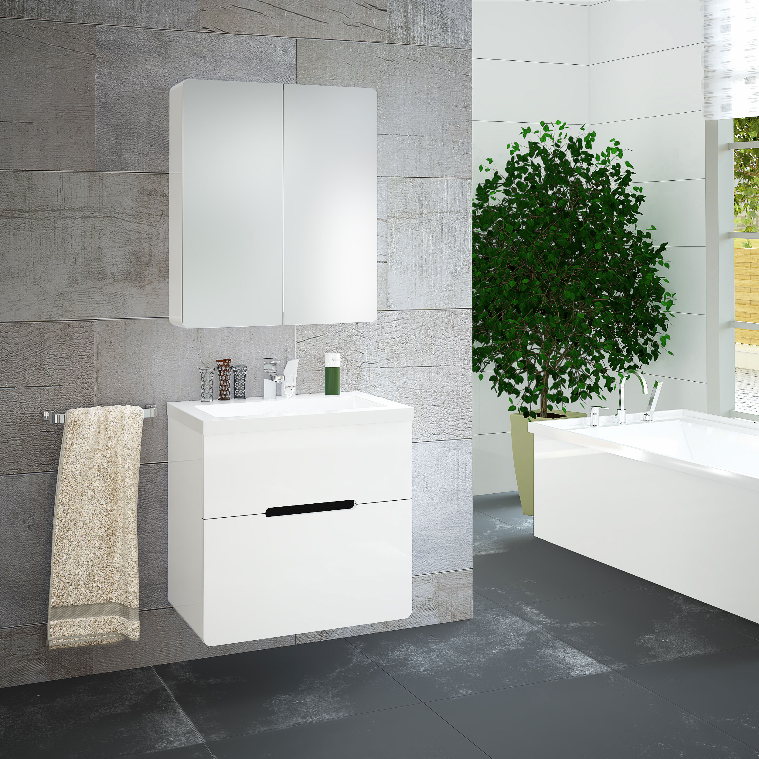 Tv&auml;ttst&auml;llssk&aring;p Arredo Soft 60 Vit H&ouml;gblank