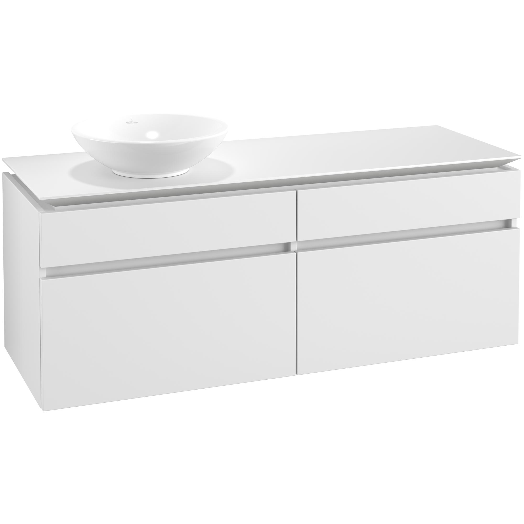Tvättställsskåp Villeroy & Boch Legato 1400 med 4 Lådor för Ocentrerat Ytmonterat Tvättställ