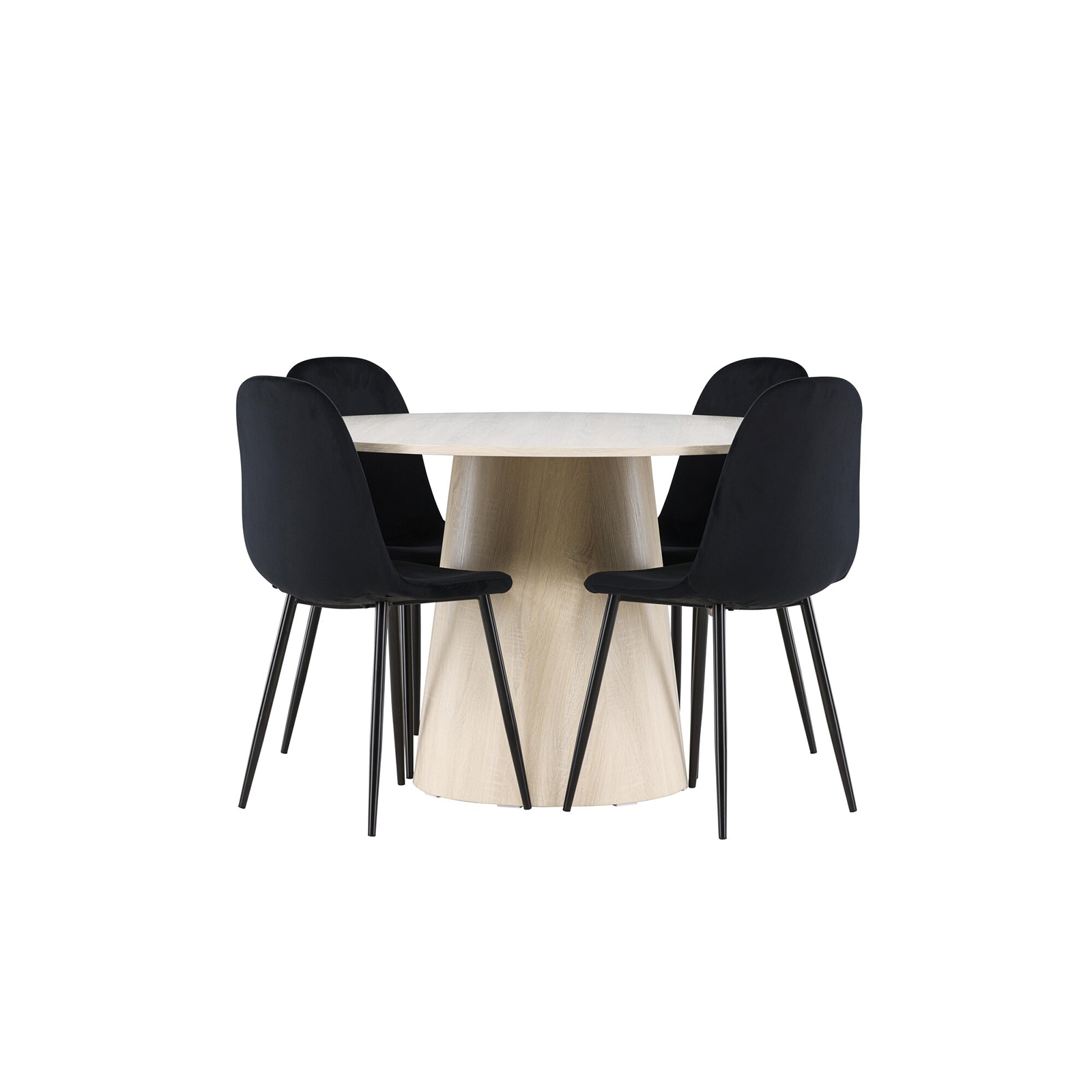 Spisegruppe Venture Home Lanzo Ø120 med 4 stk Polar Stoler Fløyel
