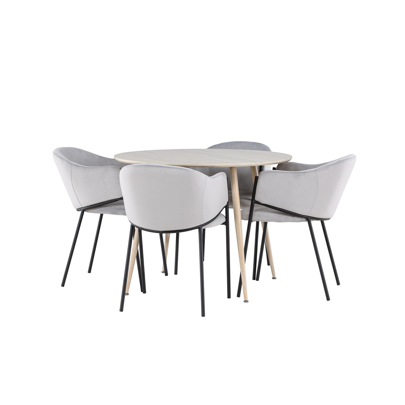 Spisegruppe Venture Home Plaza Ø100 med 4 stk Evelina Stoler