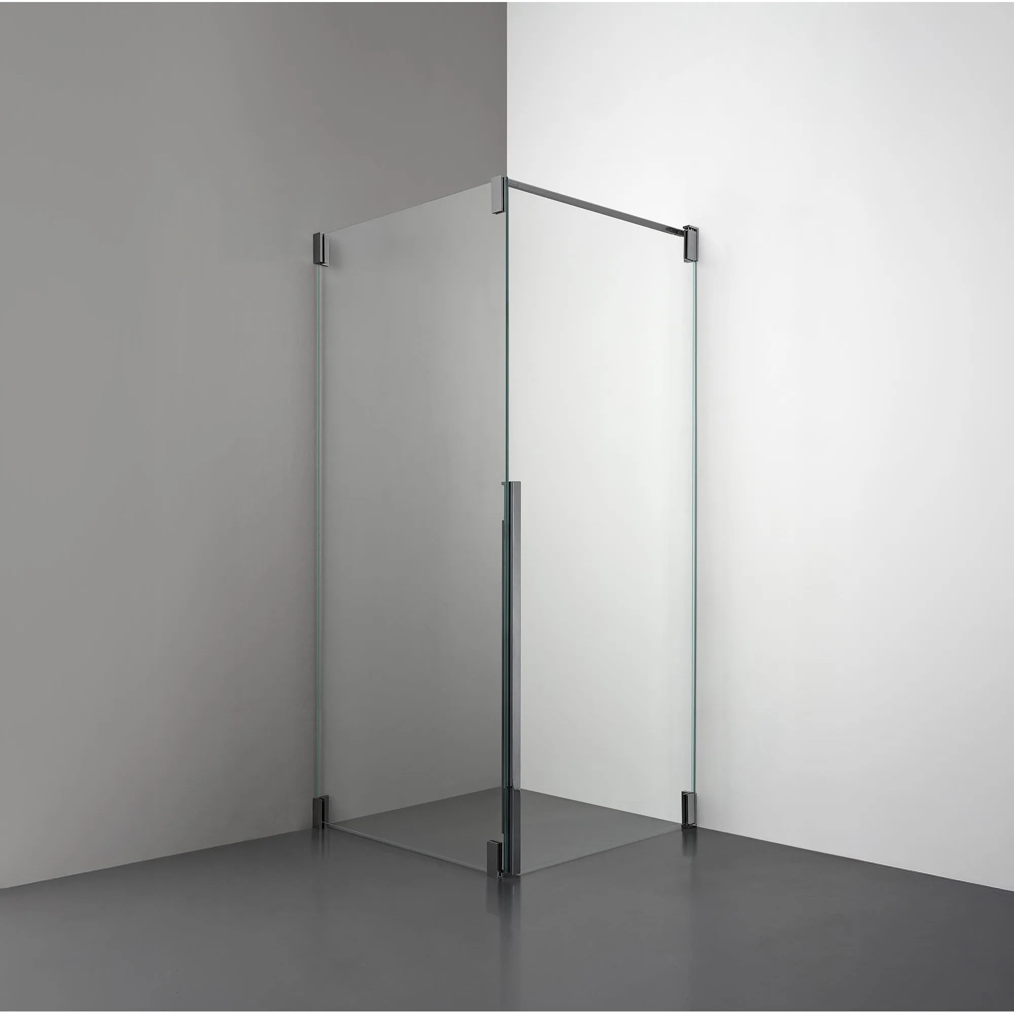 Duschhörn Rooh D2 Dörr+Vägg D700xW700, Klart, Black Chrome, Höger