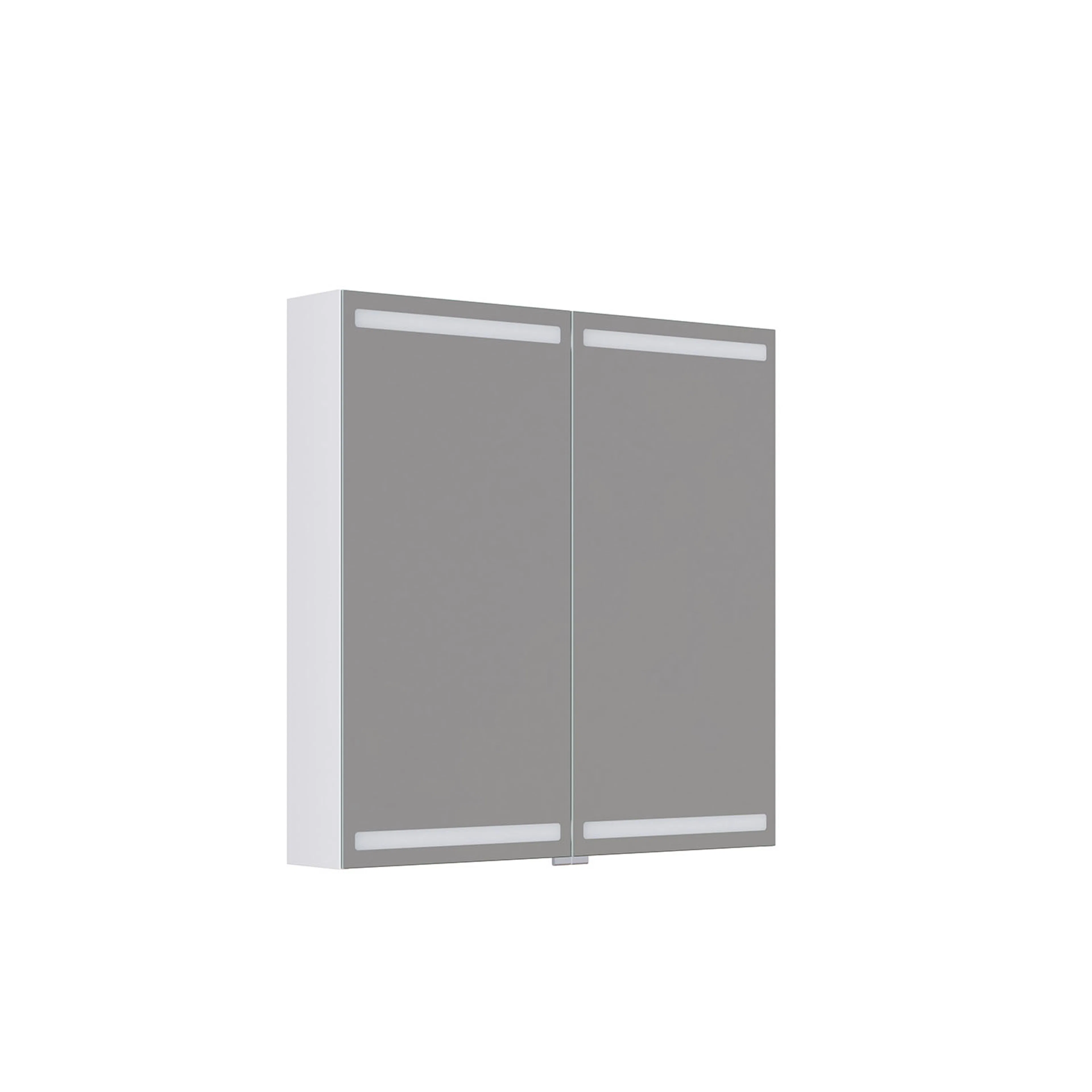 Spegelskåp Level 2 luckor 80x80 cm 800x800 mm, Vit Matt