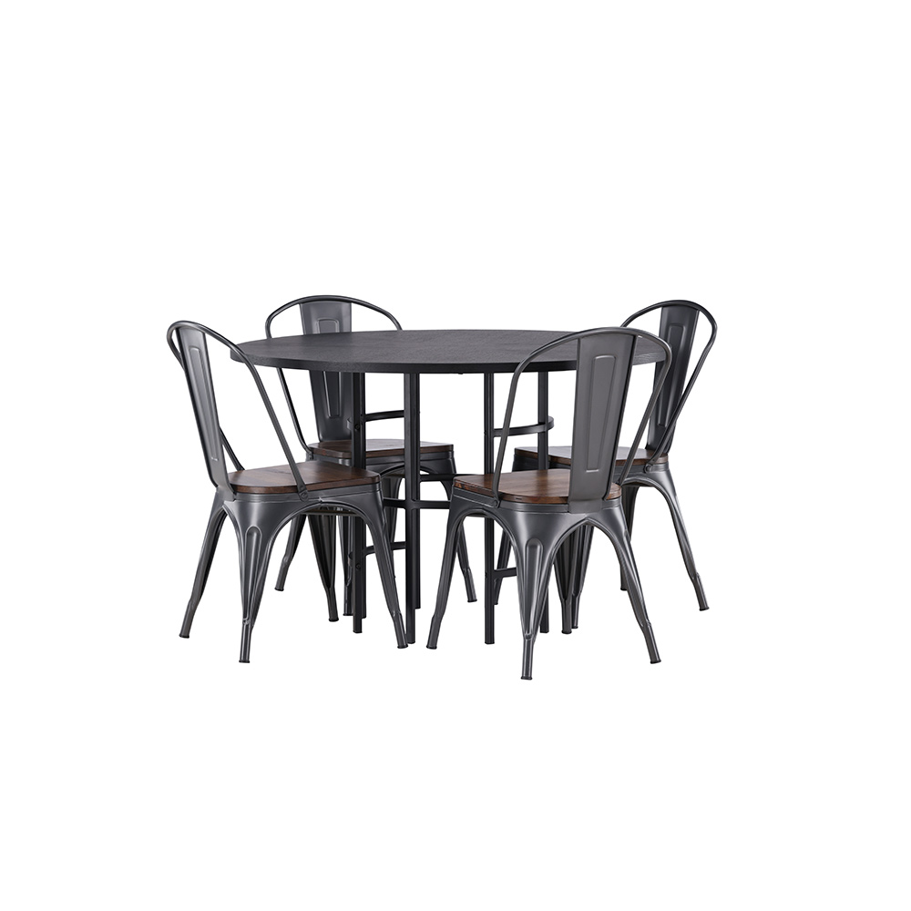 Spisegruppe Venture Home Copenhagen Ø 115 cm med 4 Tempe Stoler