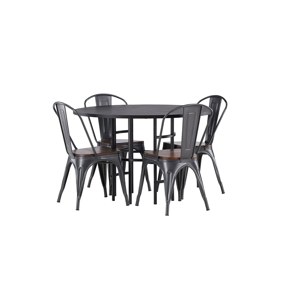 Spisegruppe Venture Home Copenhagen Ø 115 cm med 4 Tempe Stoler