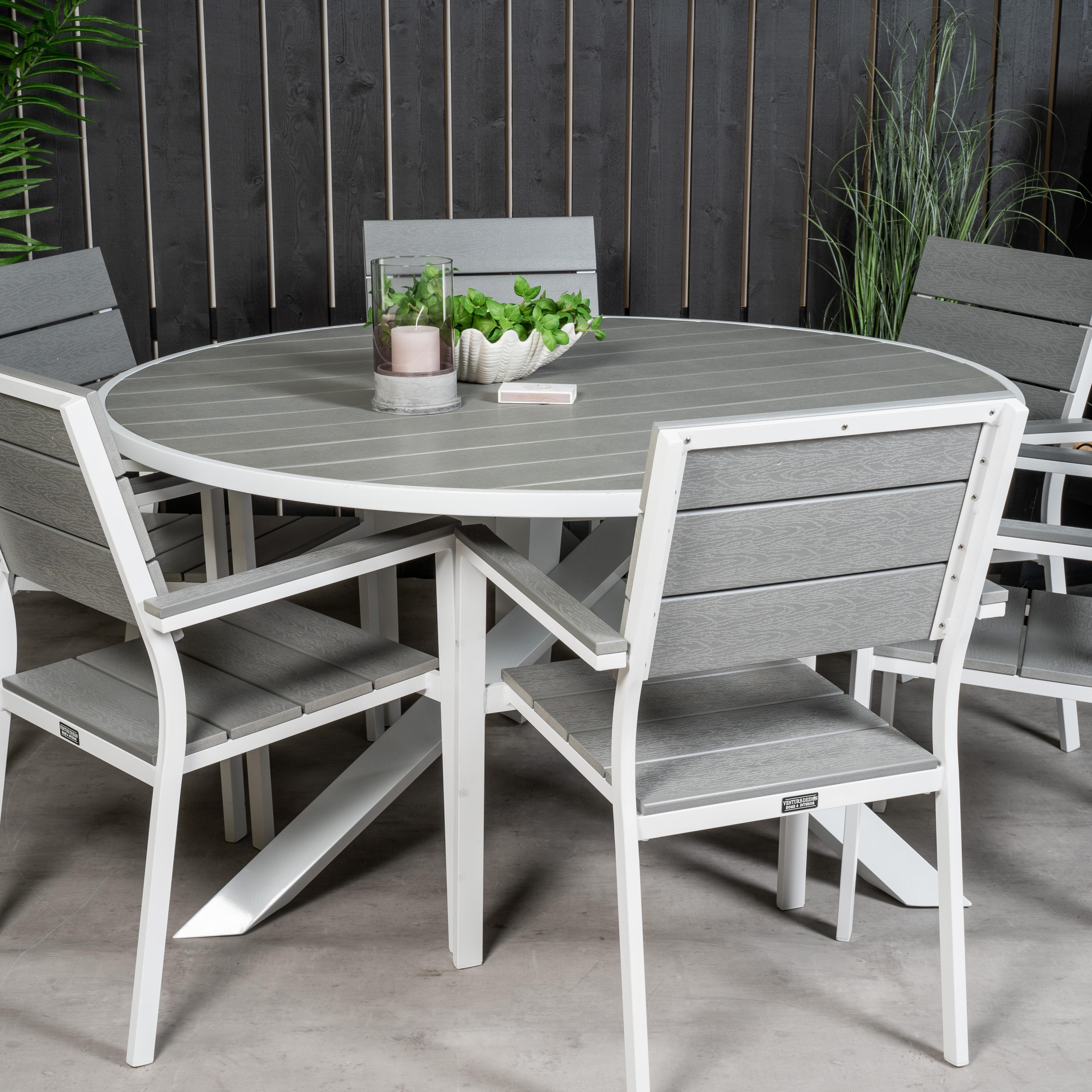 Spisegruppe Venture Home Pincy Ø140 med 6 Lova Stoler