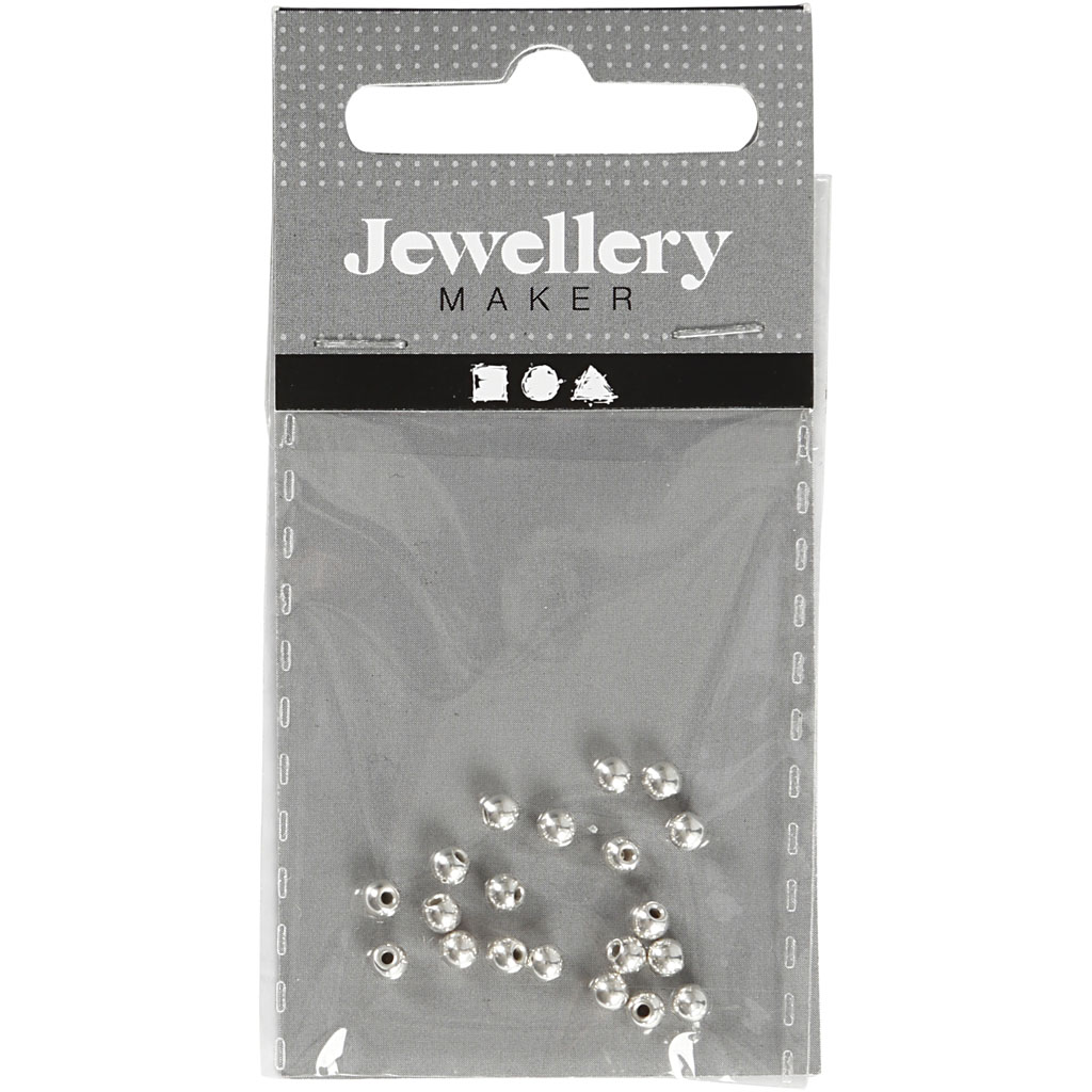 Endeperler Creativ Company Forsølvet Hullstr 1 mm 20 stk/1 Pk