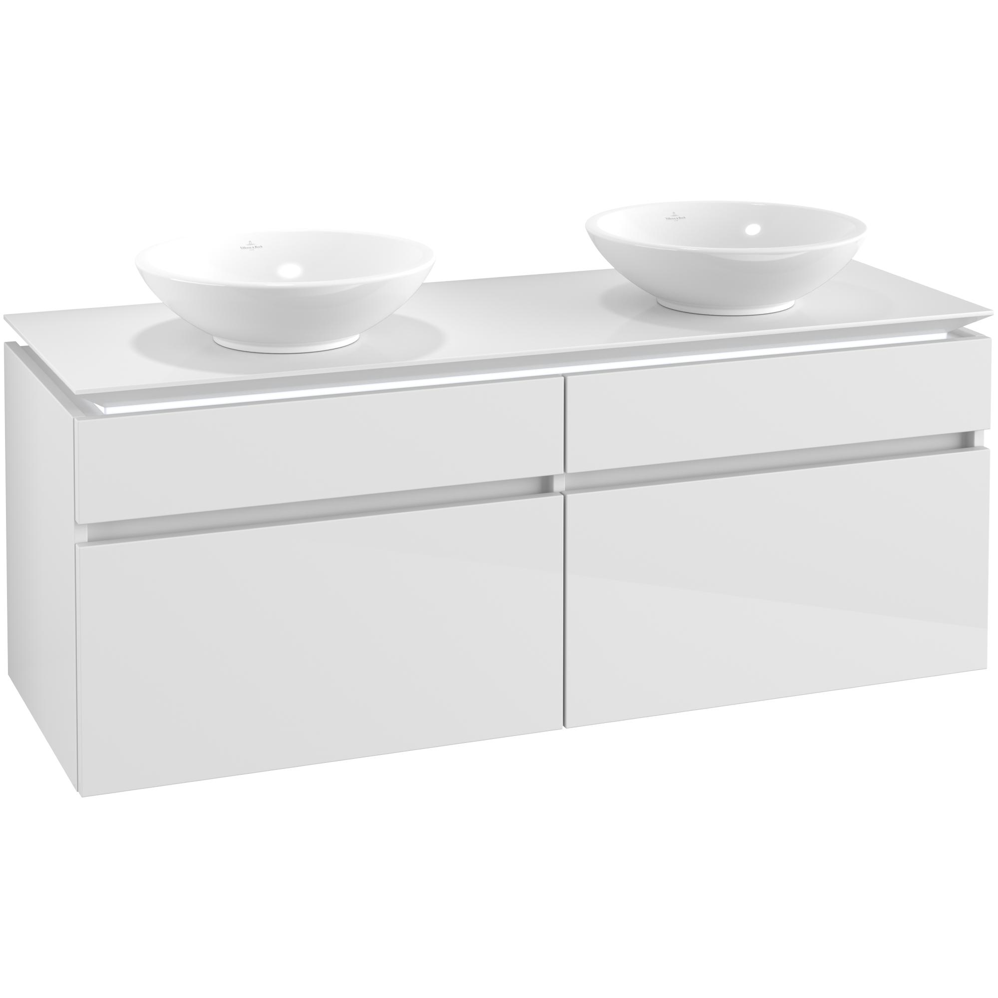 Tvättställsskåp Villeroy & Boch Legato 1400 med 4 Lådor för Två Ytmonterade Tvättställ | badrum - badrumsmobler - tvattstallsskap-och-kommod | KakelKungen