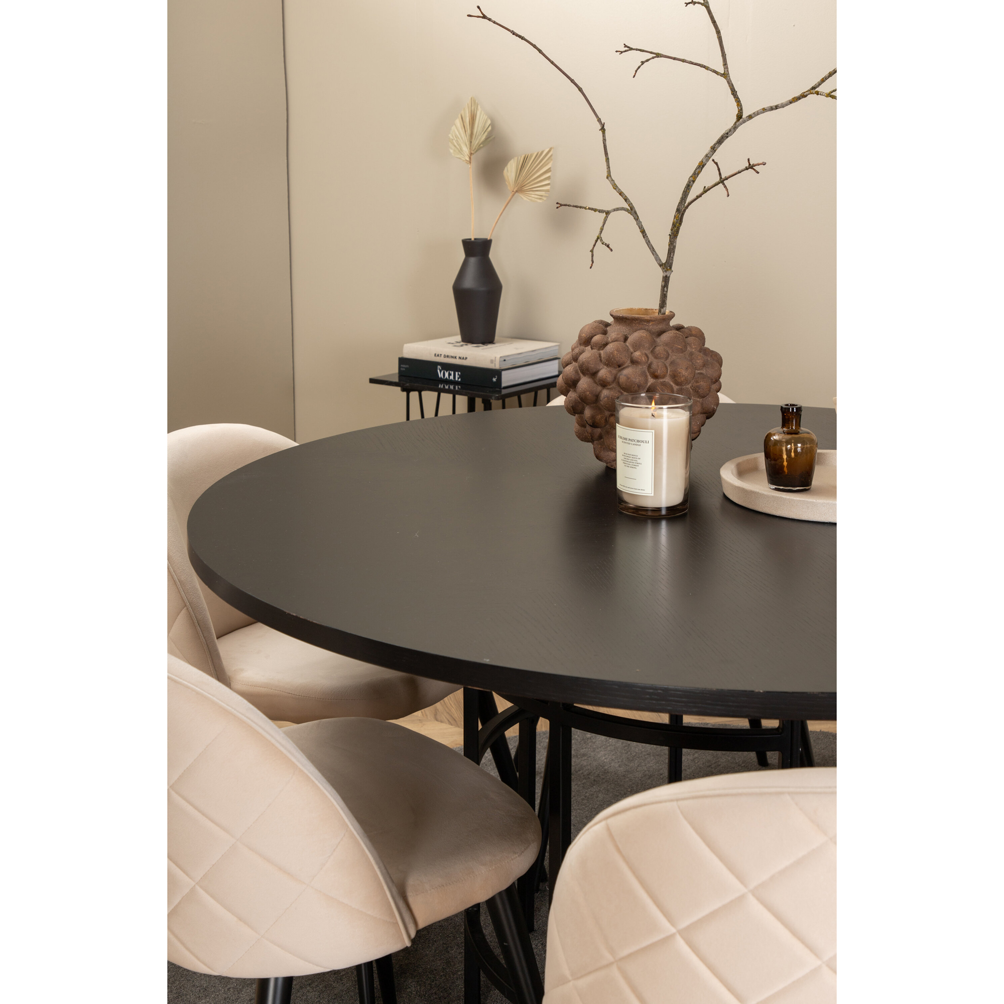 Spisegruppe furniture/fashion Copenhagen Ø140 cm med 6 Velvet Stoler