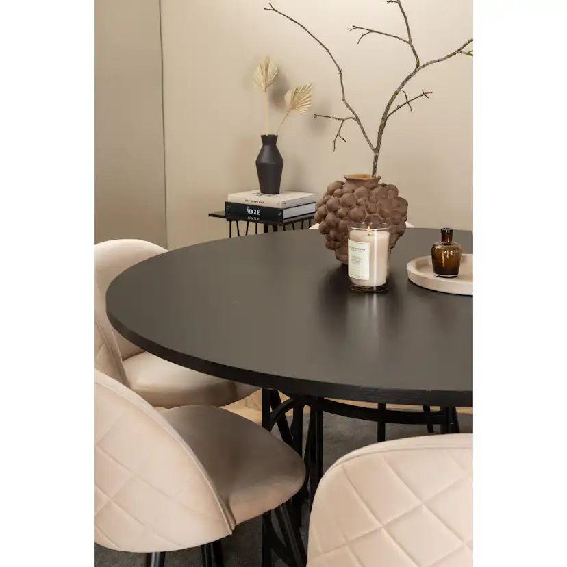 Spisegruppe furniture/fashion Copenhagen Ø140 cm med 6 Velvet Stoler