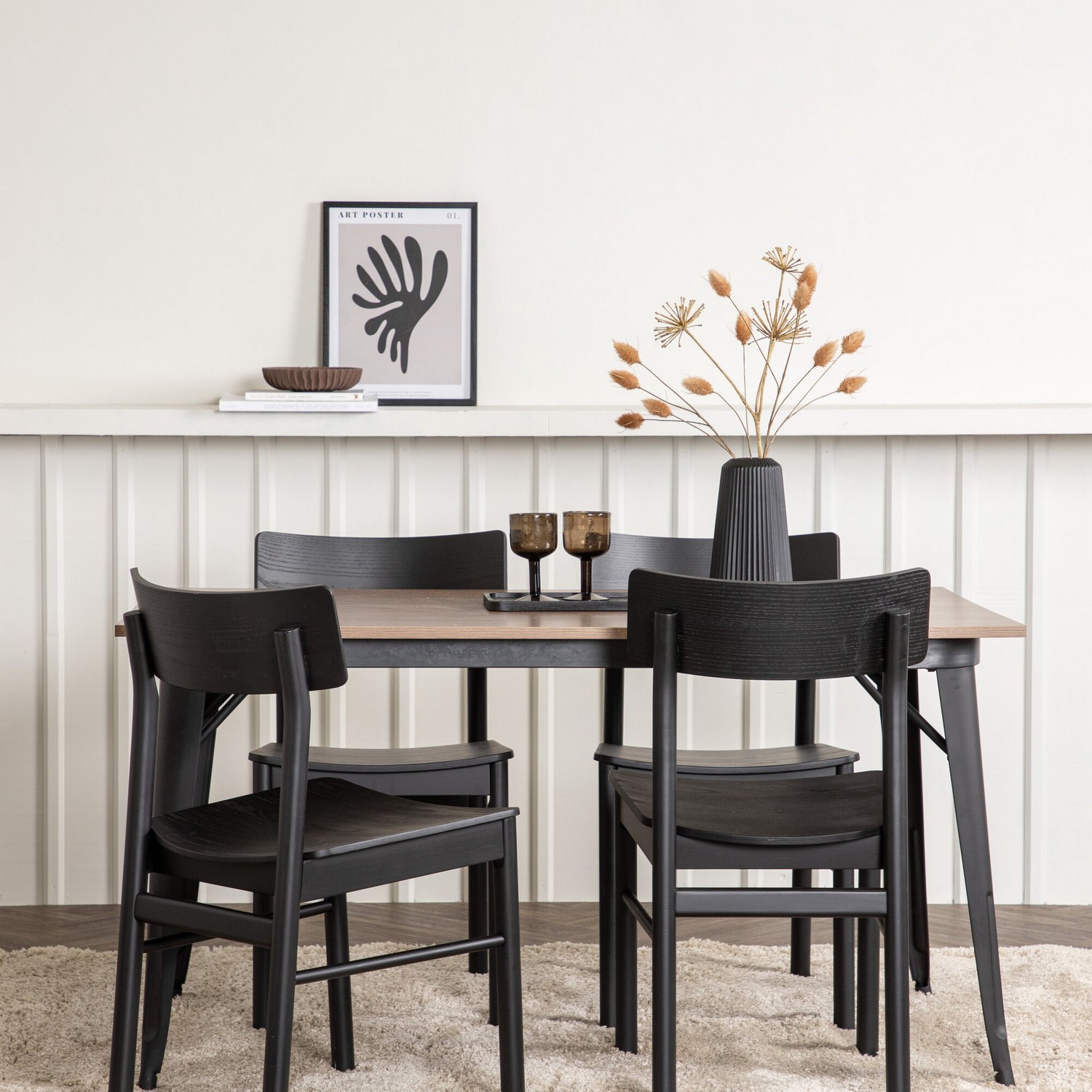 Spisegruppe Venture Home Tempe med 4 Montros Stoler