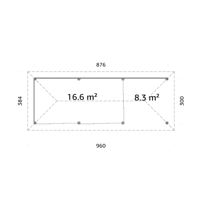 Hagestue Palmako Bianca 24,9 m2 Sett 217 Slide