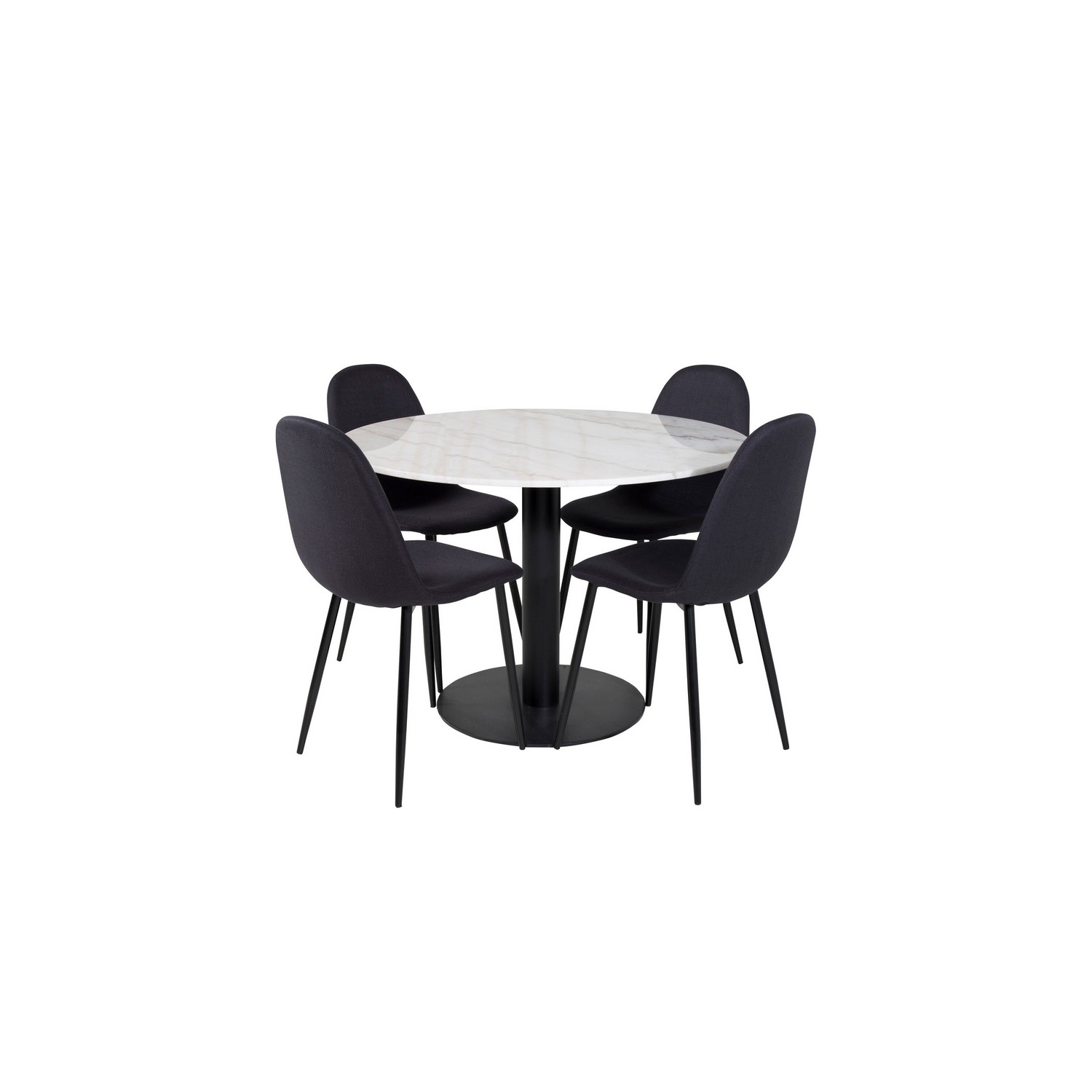 Spisegruppe Venture Home Estelle med 4 Pobbie Stoler Polyester