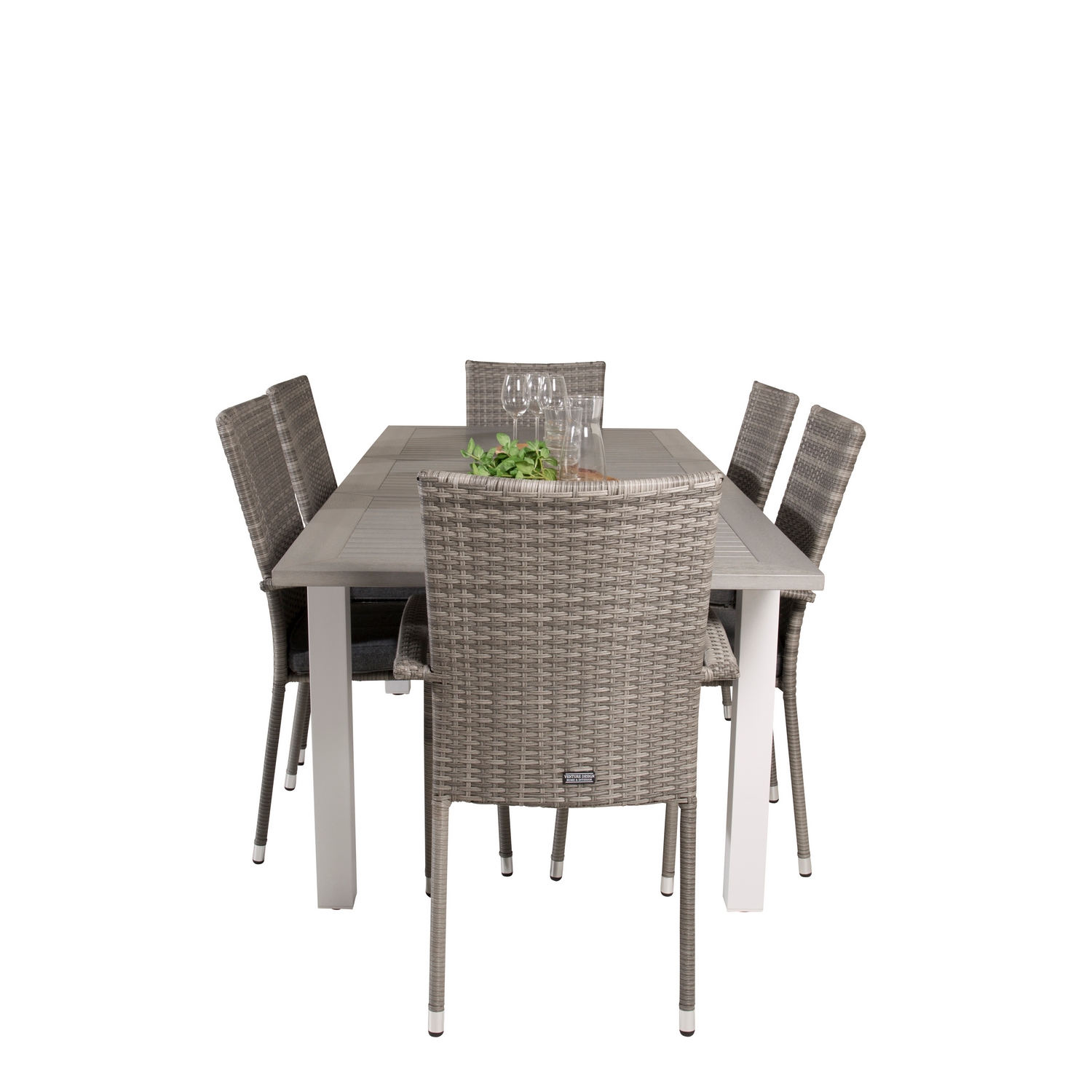 Spisegruppe Venture Home Aleyna 152/210 med 6 Asta Stoler