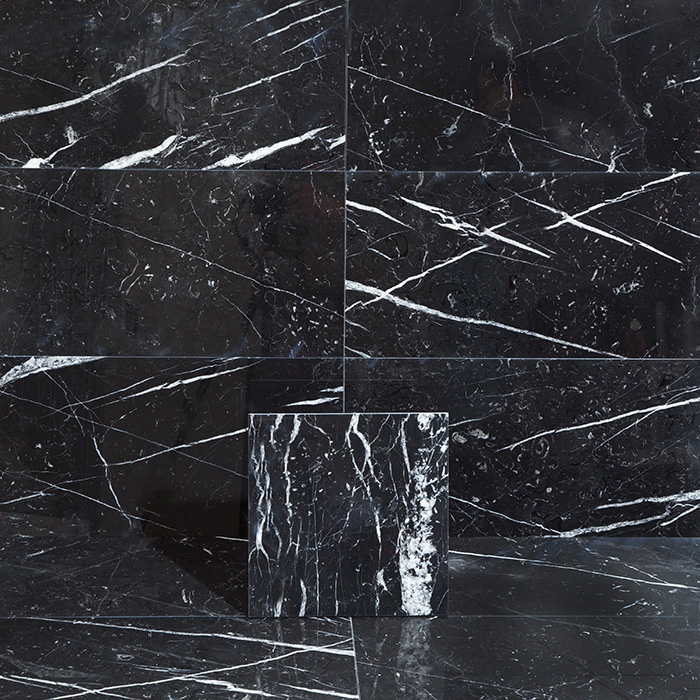 Marmor Arredo Nero Marquina Sort Polert 30x30 cm