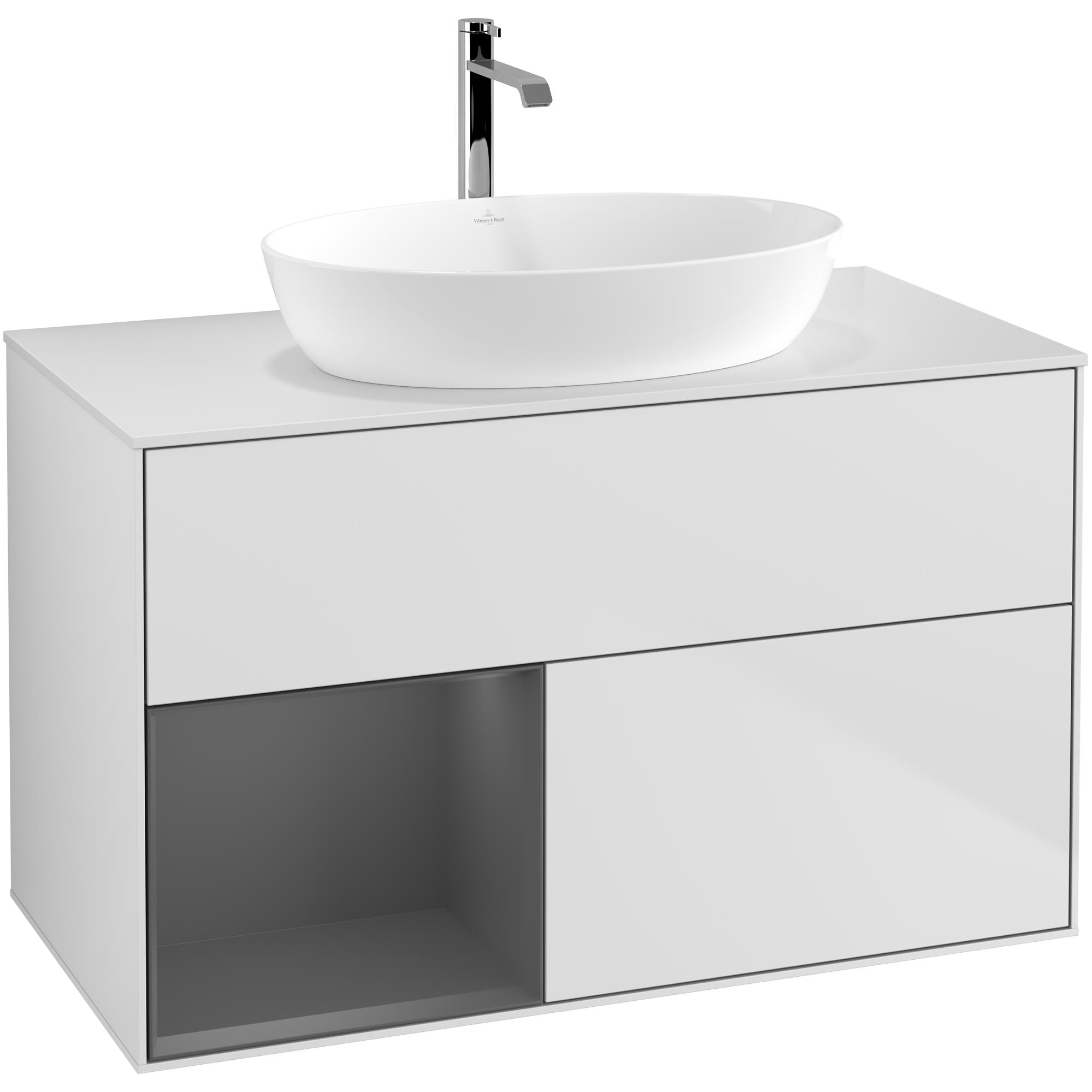 Tvättställsskåp Villeroy & Boch Finion med 2 Lådor Hylla och Bänkskiva för Fristående Tvättställ från Artis & Collaro | badrum - badrumsmobler - tvattstallsskap-och-kommod | KakelKungen