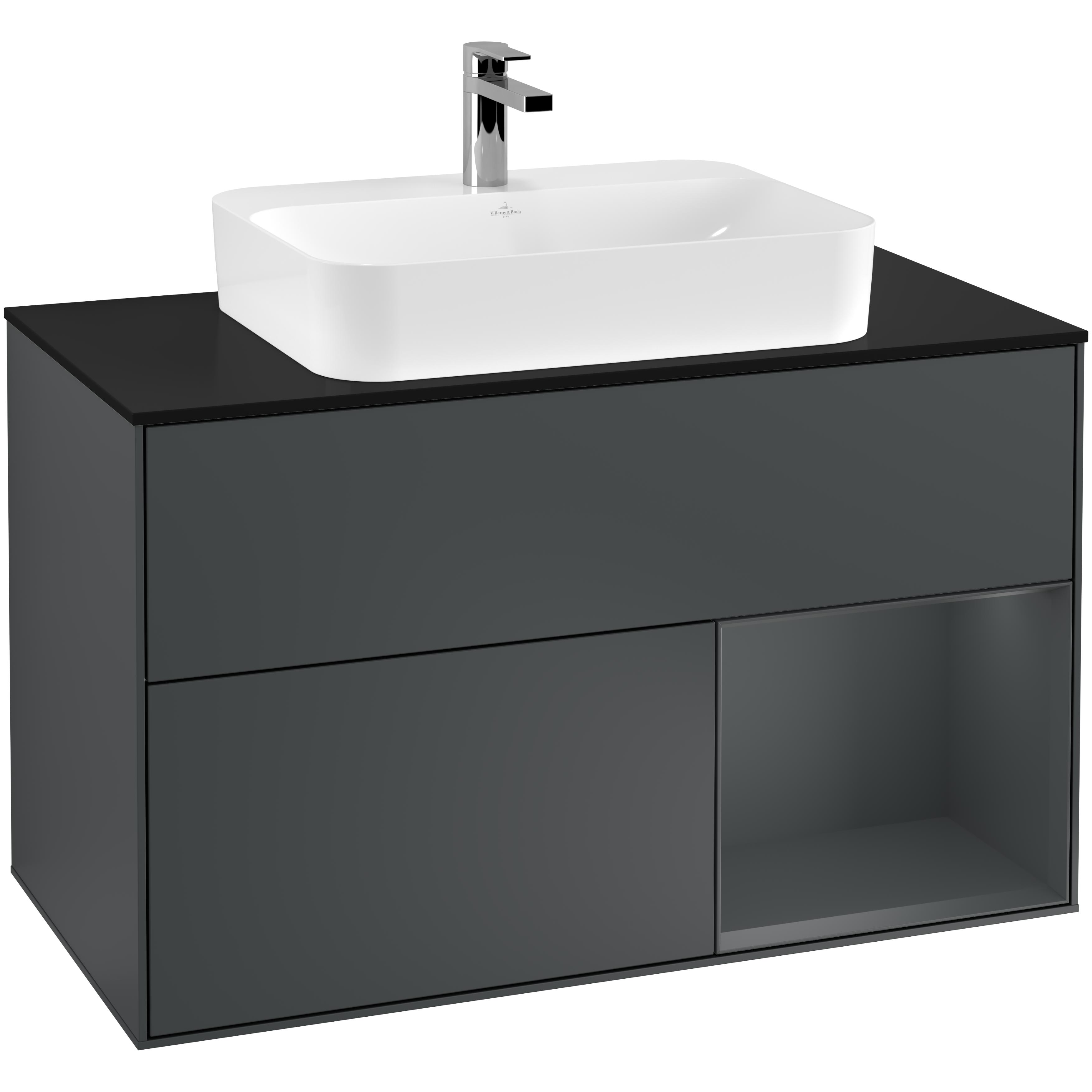 Tvättställsskåp Villeroy & Boch Finion med 2 Lådor Hylla och Bänkskiva för Ytmonterat Tvättställ | badrum - badrumsmobler - tvattstallsskap-och-kommod | KakelKungen