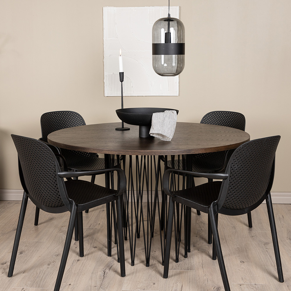 Spisegruppe furniture/fashion Stone Rund med 4 Baltimore Stoler