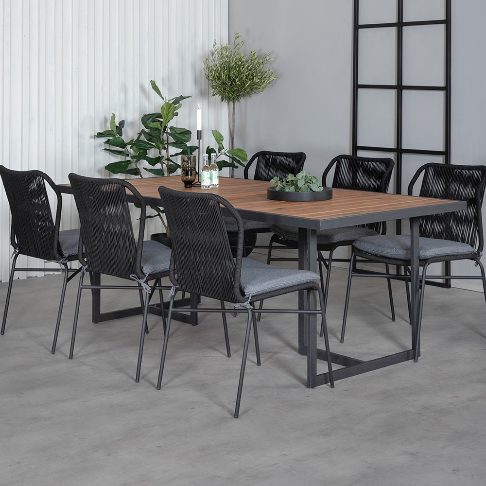 Spisegruppe Venture Home King med 6 Julle Stablebare Spisestoler