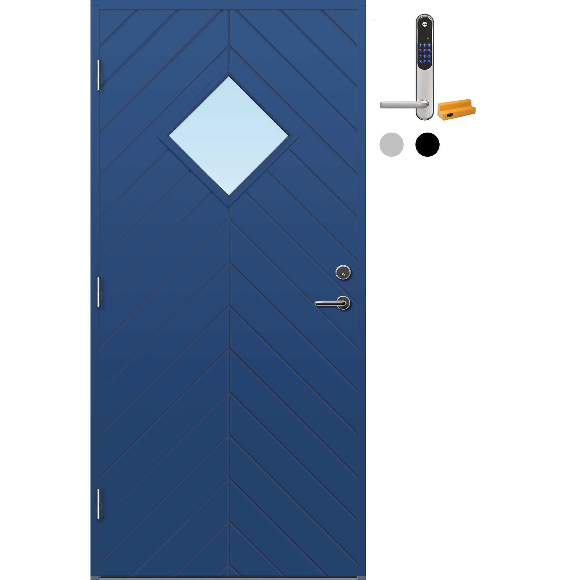Ytterdør Bygg1 Geilo Klarglass med Yale Doorman Classic Home