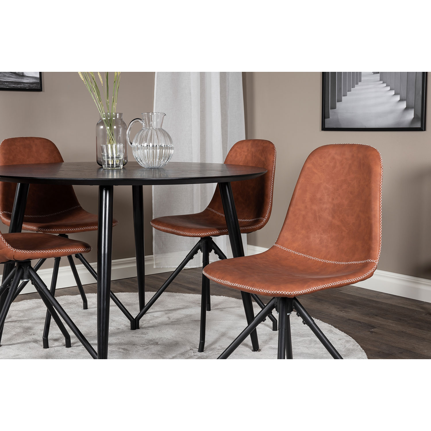 Spisegruppe Venture Home Dipp med 4 Polar Spin Stoler