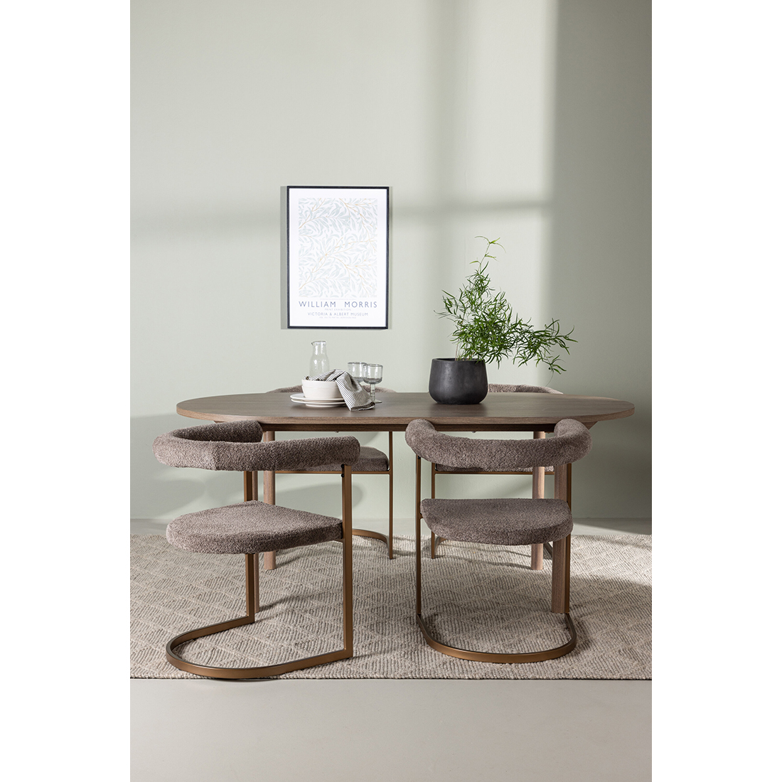Spisegruppe Venture Home Andy Ø120 cm med 4st Morning Spisestoler