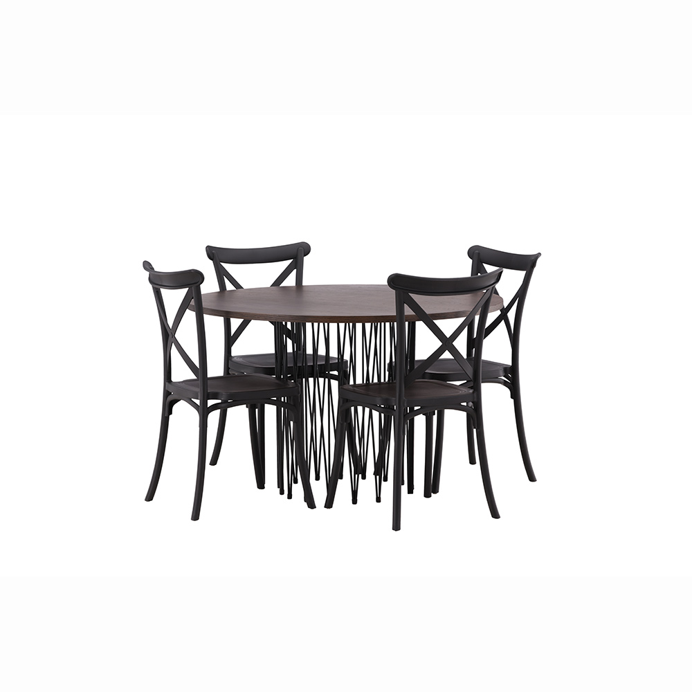 Spisegruppe furniture/fashion Stone Rund med 4 Crosett Stoler