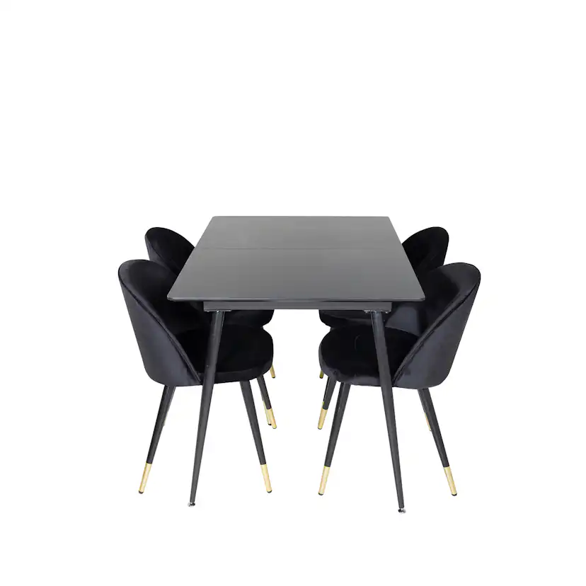 Spisegruppe Venture Home Silvia med Innleggsplate og 4 Valentina Stoler