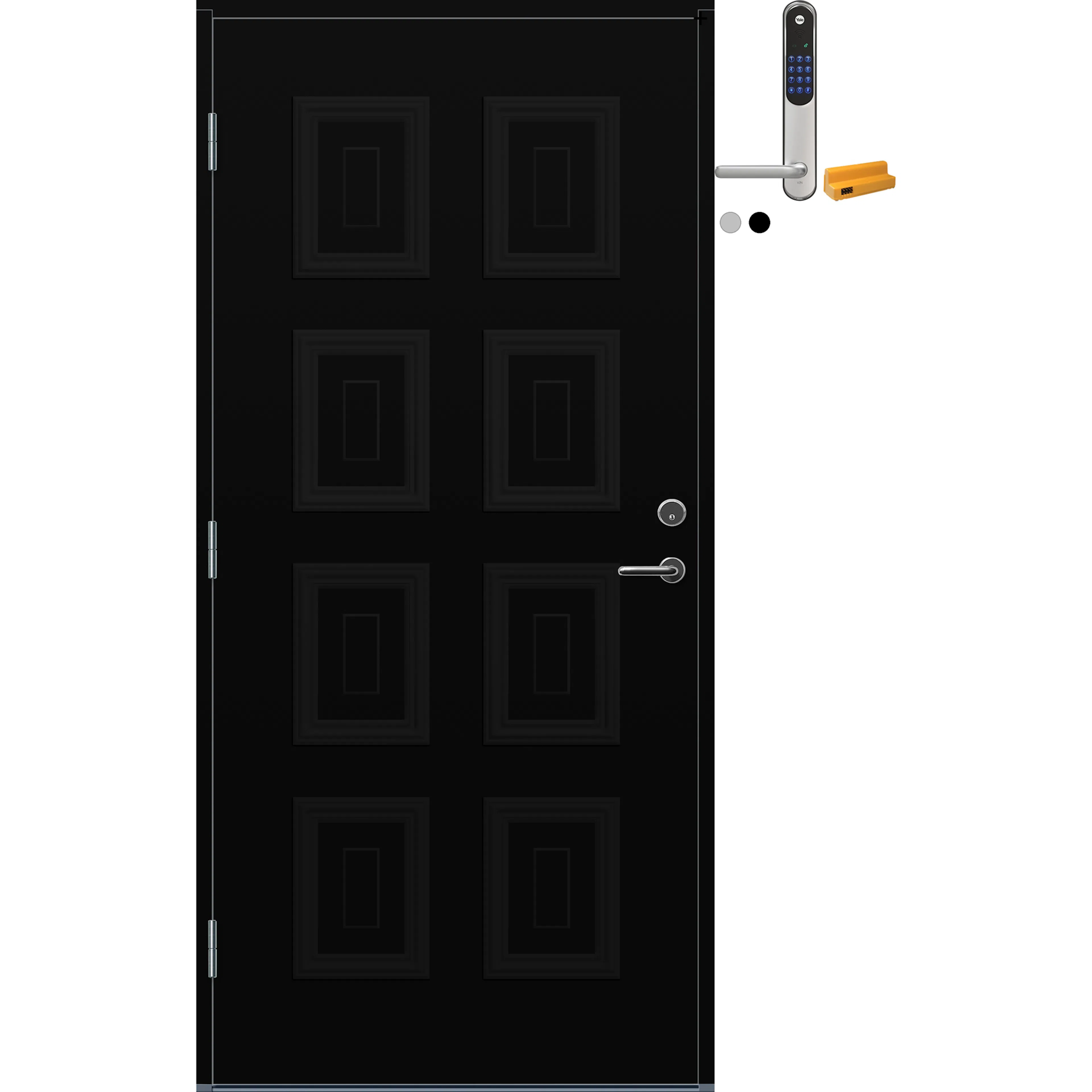 Ytterdør Bygg1 Fevik med Yale Doorman Classic Home