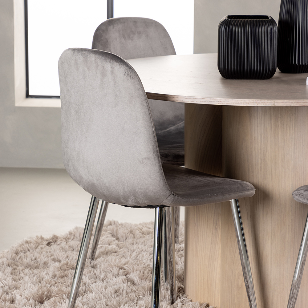 Spisegruppe Venture Home Olivia Ø110 cm med 4 stk Eva Stoler