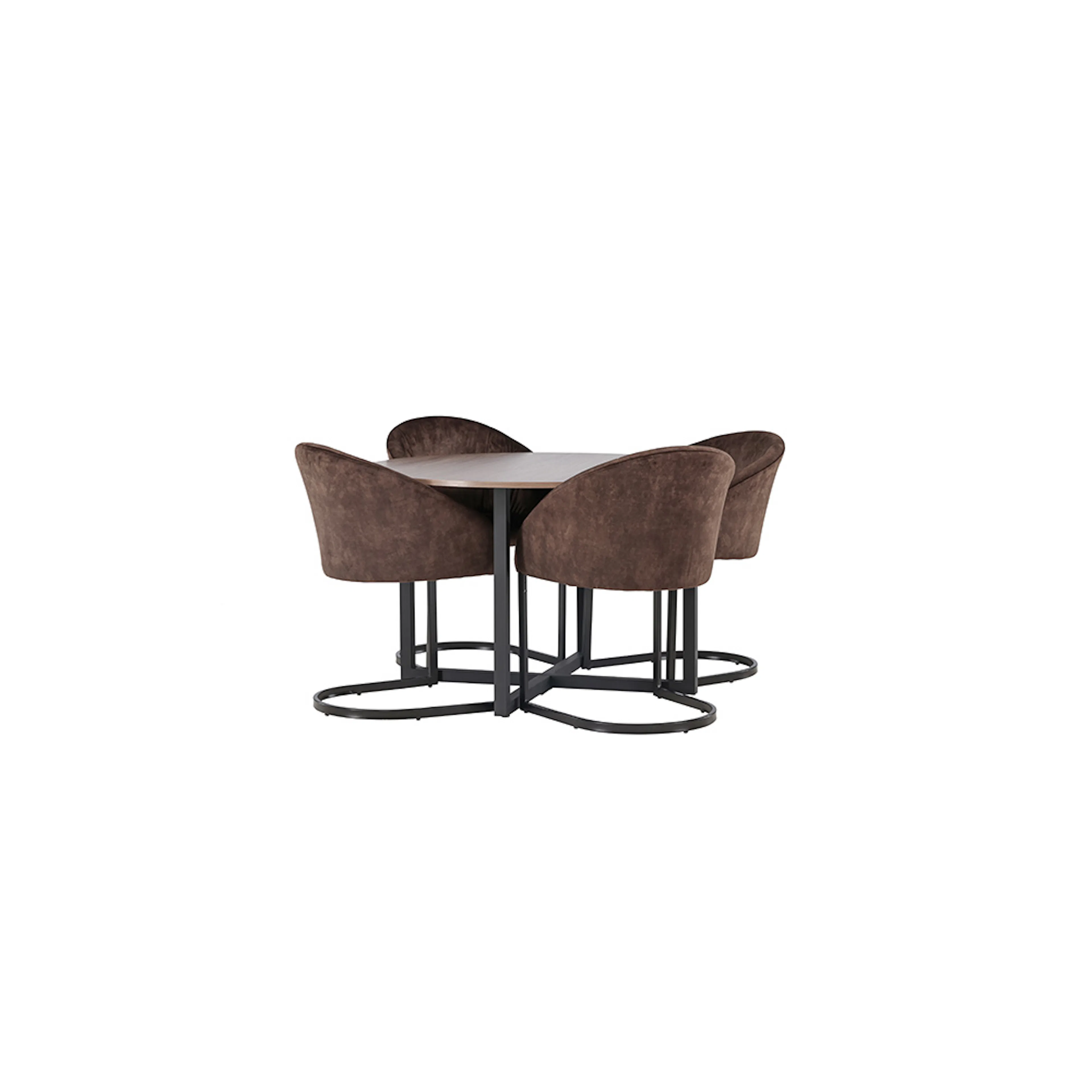 Spisegruppe Venture Home Durango Ø120 cm med 4 stk Evening Stoler