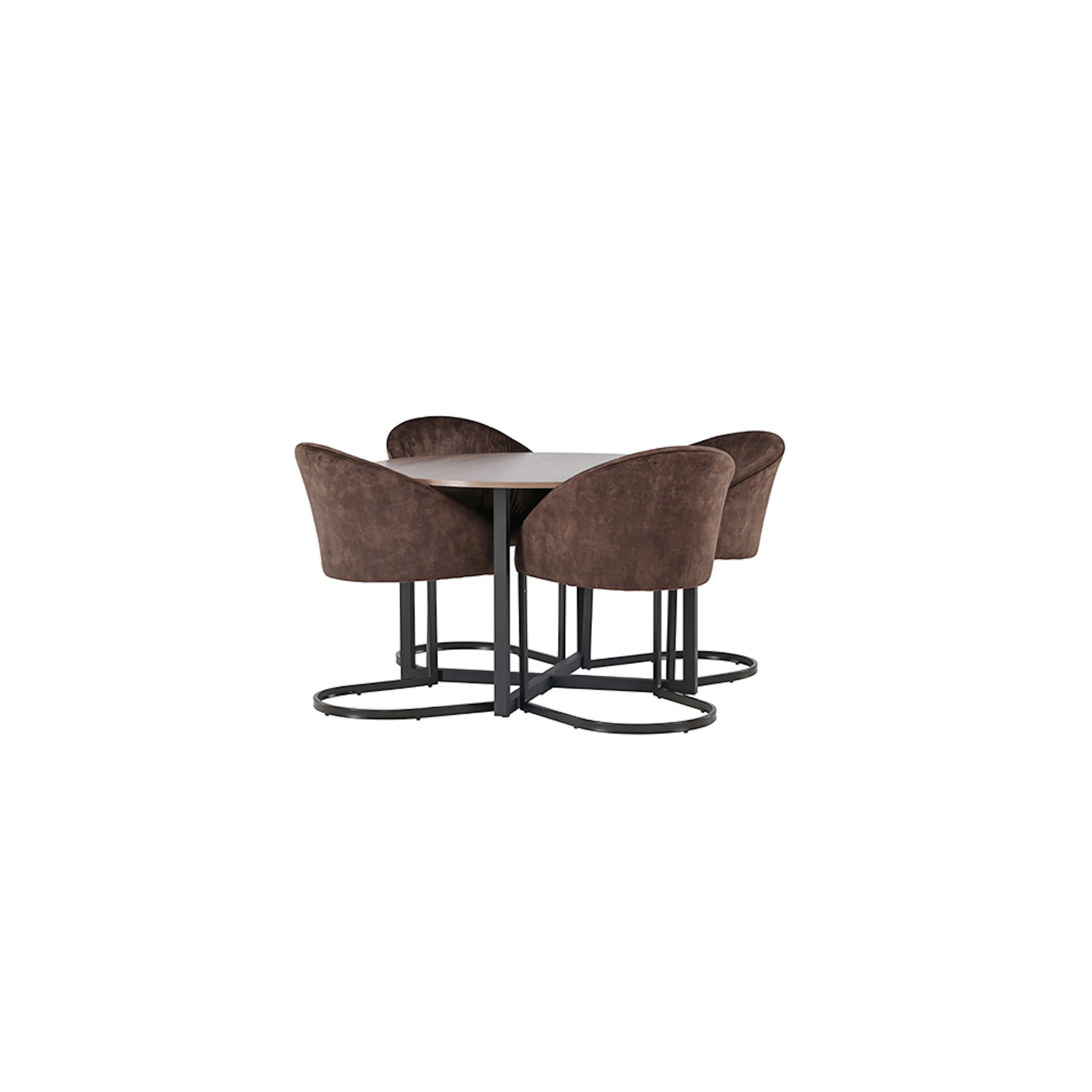 Spisegruppe Venture Home Durango Ø120 cm med 4 stk Evening Stoler