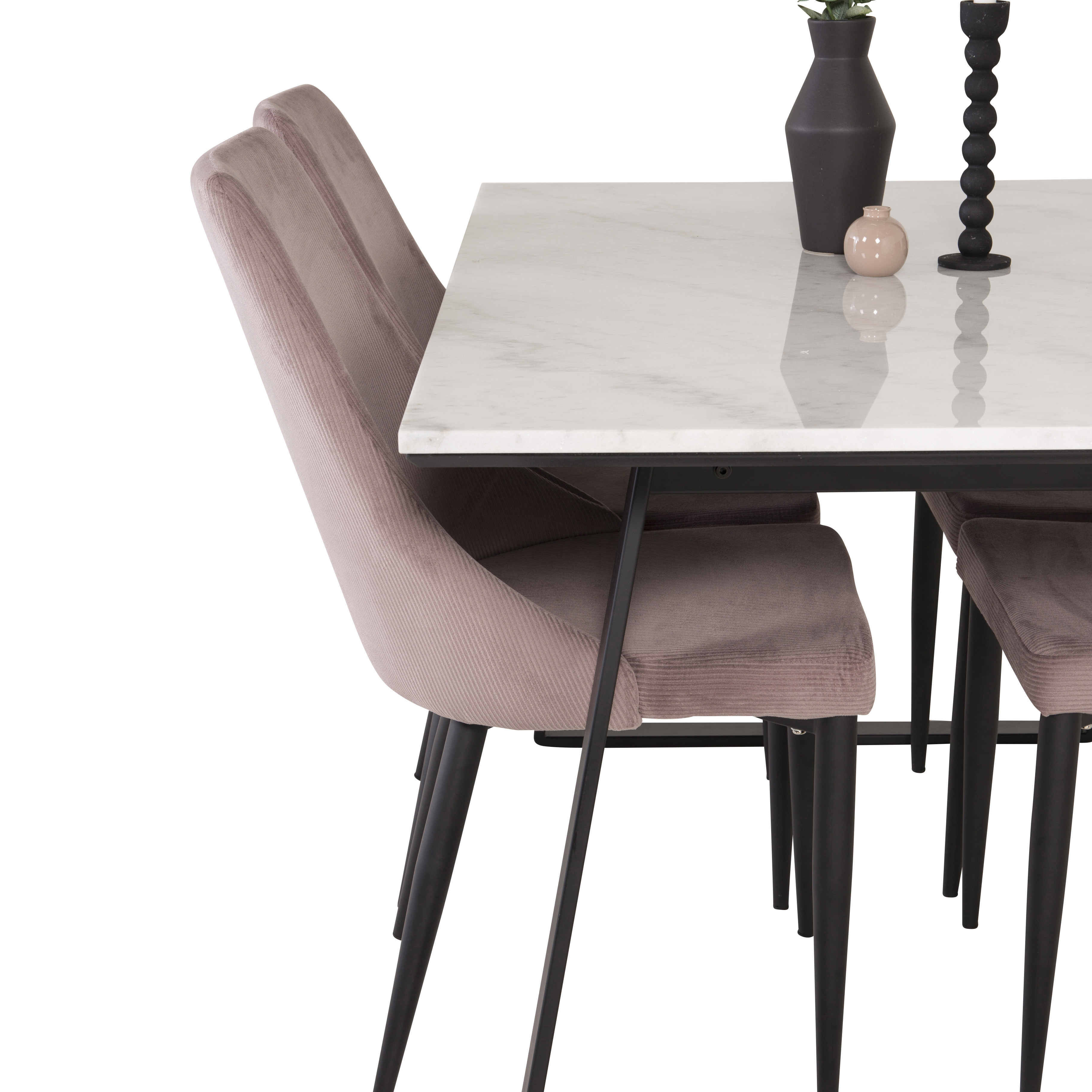 Spisegruppe Venture Home Estelle 140 med 4 Laura Stoler ManchEstelle