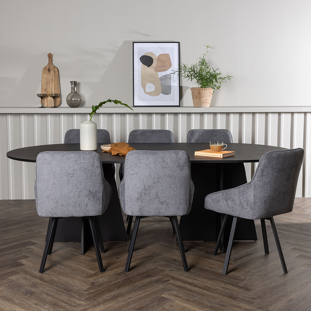 Spisegruppe Venture Home Bootcut med 6 stk Rosie Stoler