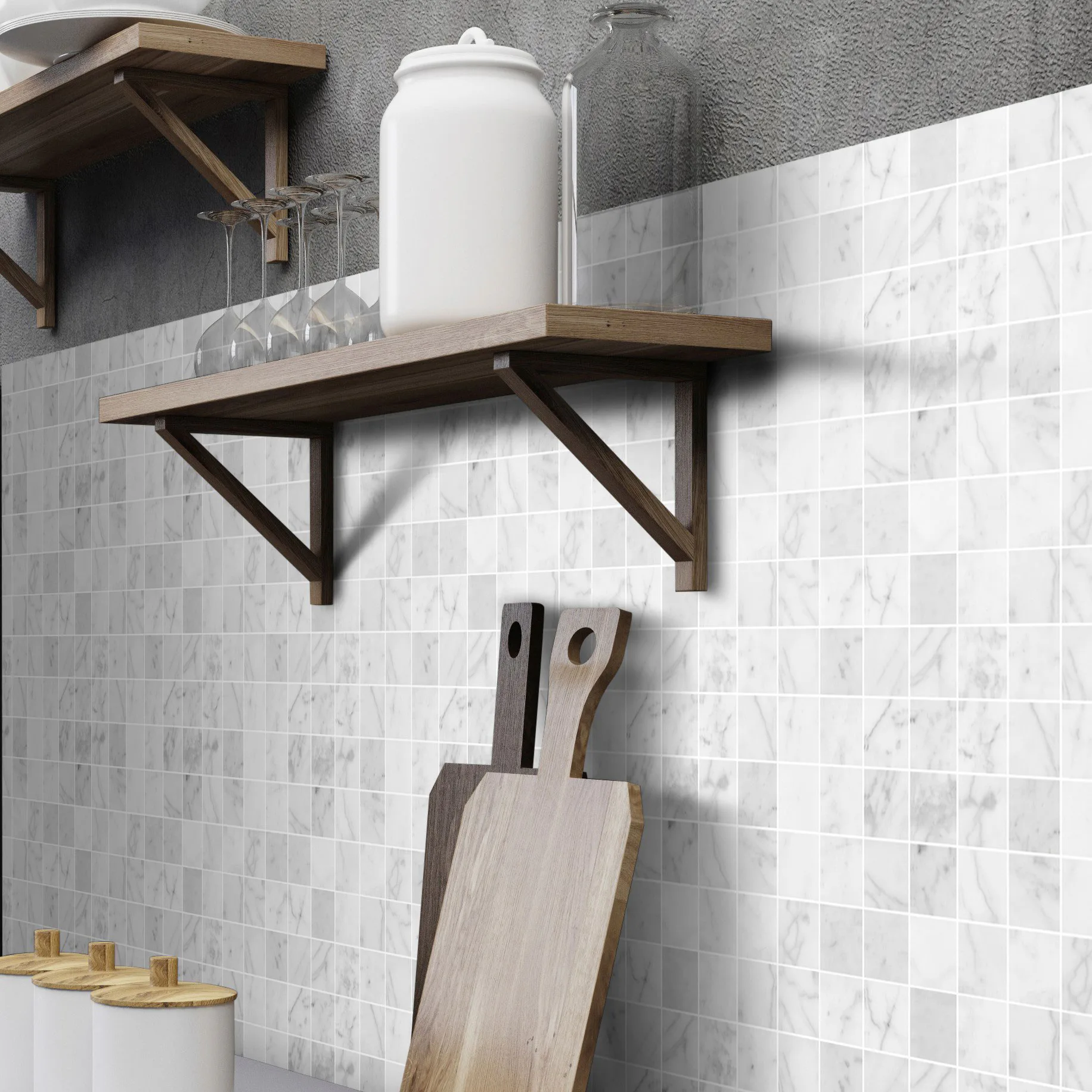 Mosaikk Arredo Marmor Arredo Carrara Matt Hvit 5x5 cm