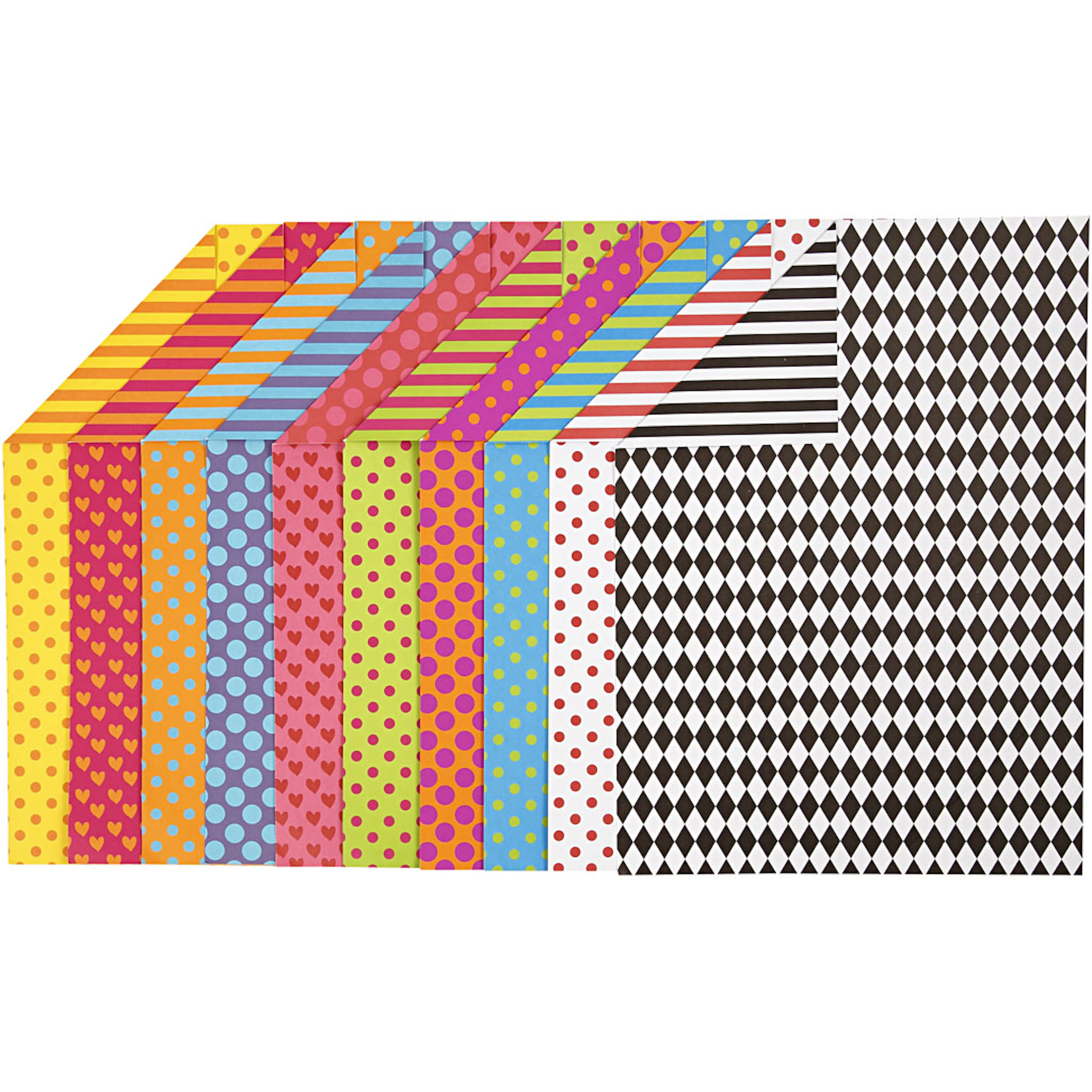 Mönstrad kartong, mixade färger, A4, 210x297 mm, 250 g, 200 200 st