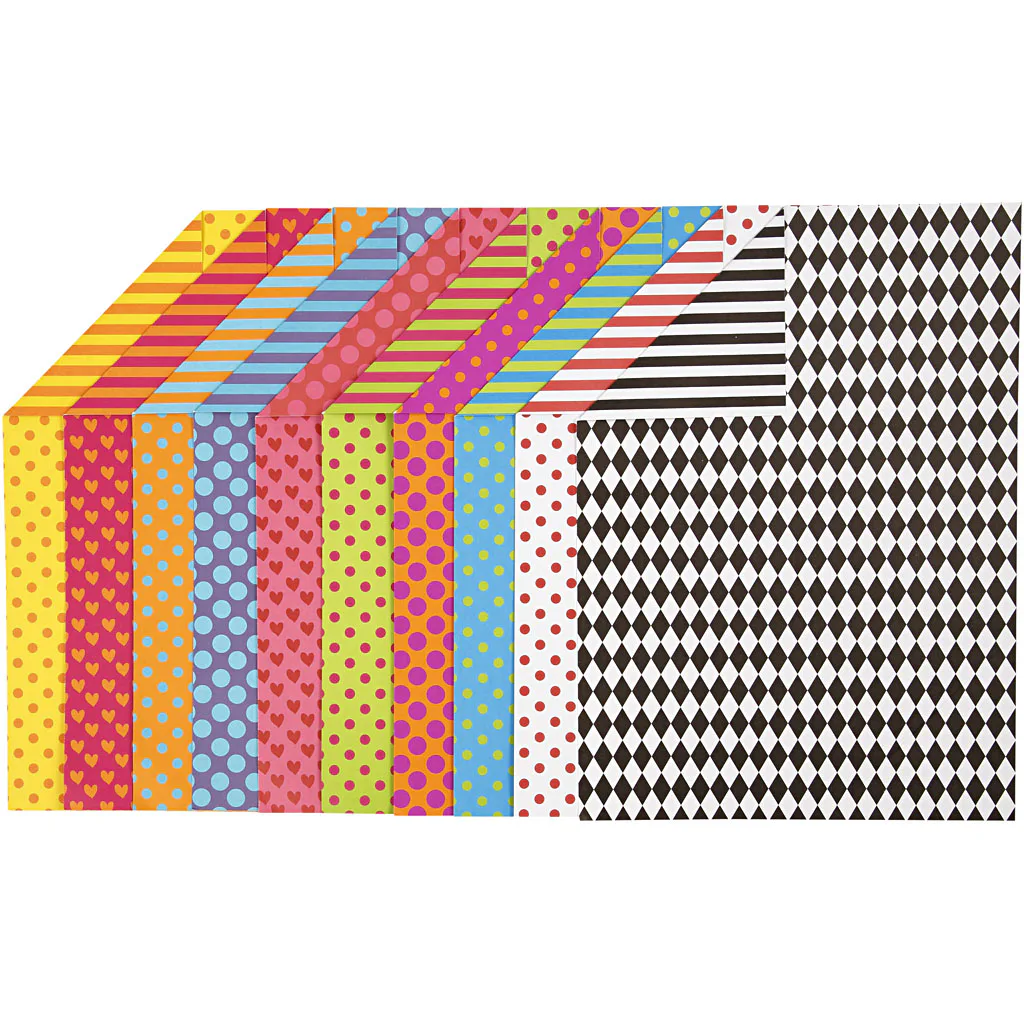 Mønstret Kartong Creativ Company Ass Farger A4 210x297 mm 1 Pk