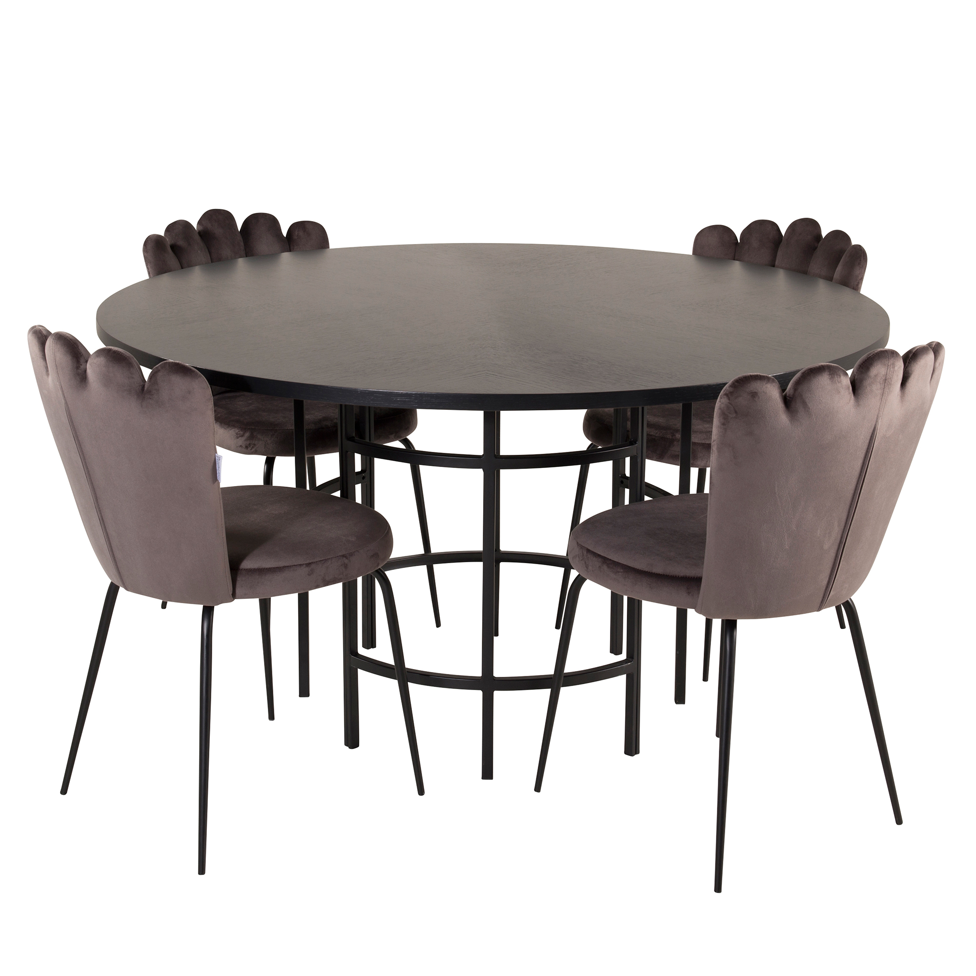 Spisegruppe furniture/fashion Copenhagen med 4 Grå Limhamn Light Stoler